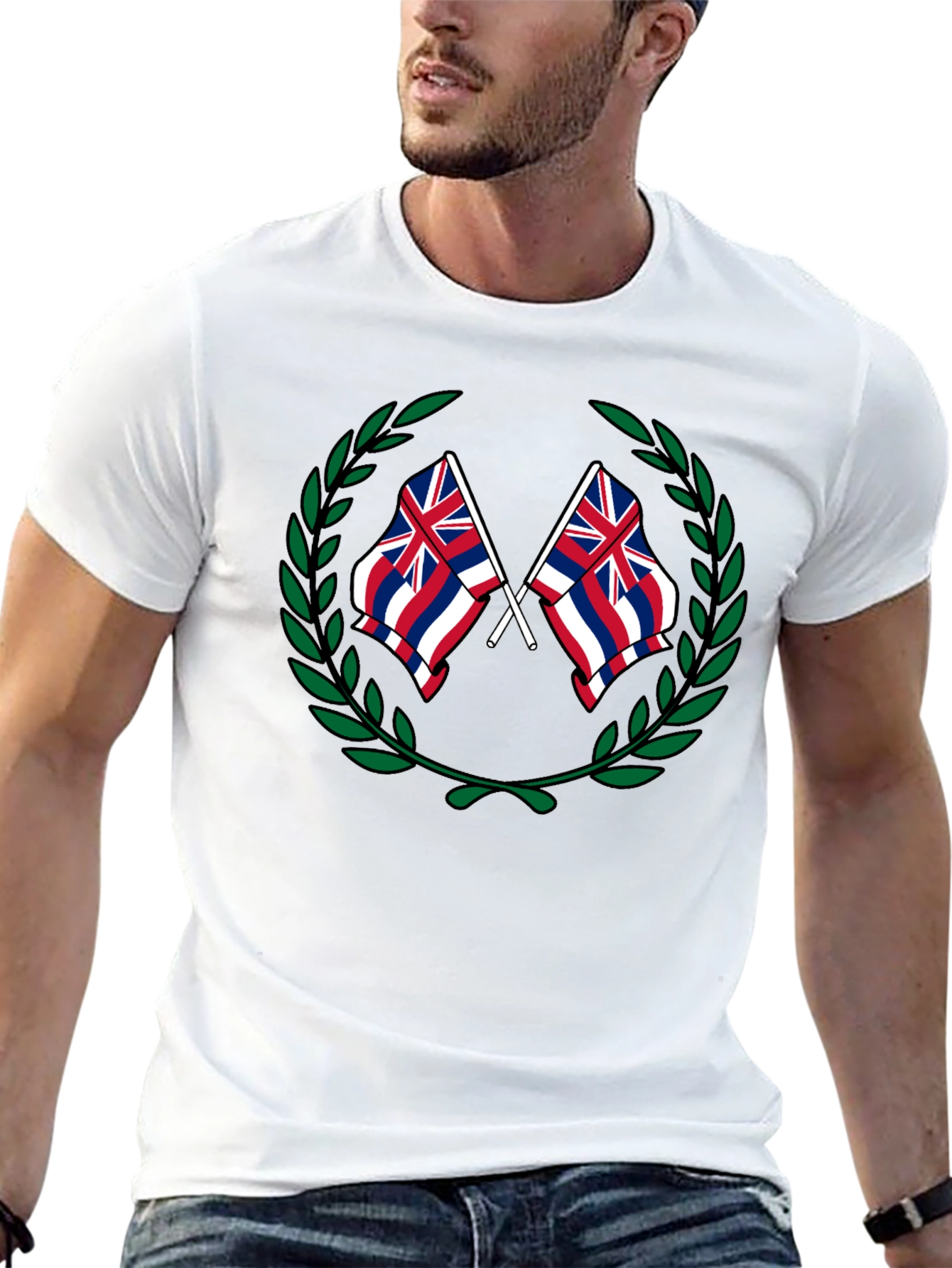 Hawaii Flag Crest Graphic T-Shirt