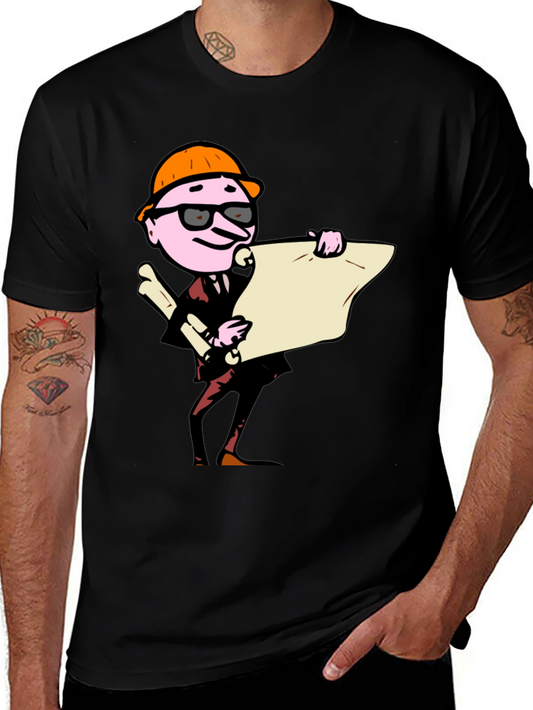 Architect Cartoon Graphic Tee - Black