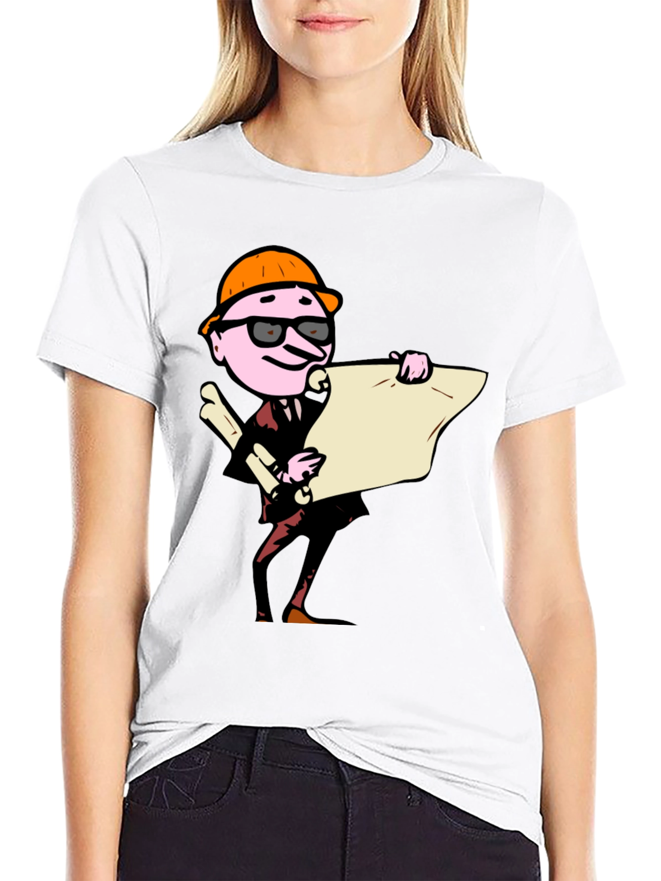 Architect Cartoon Graphic Tee - Black