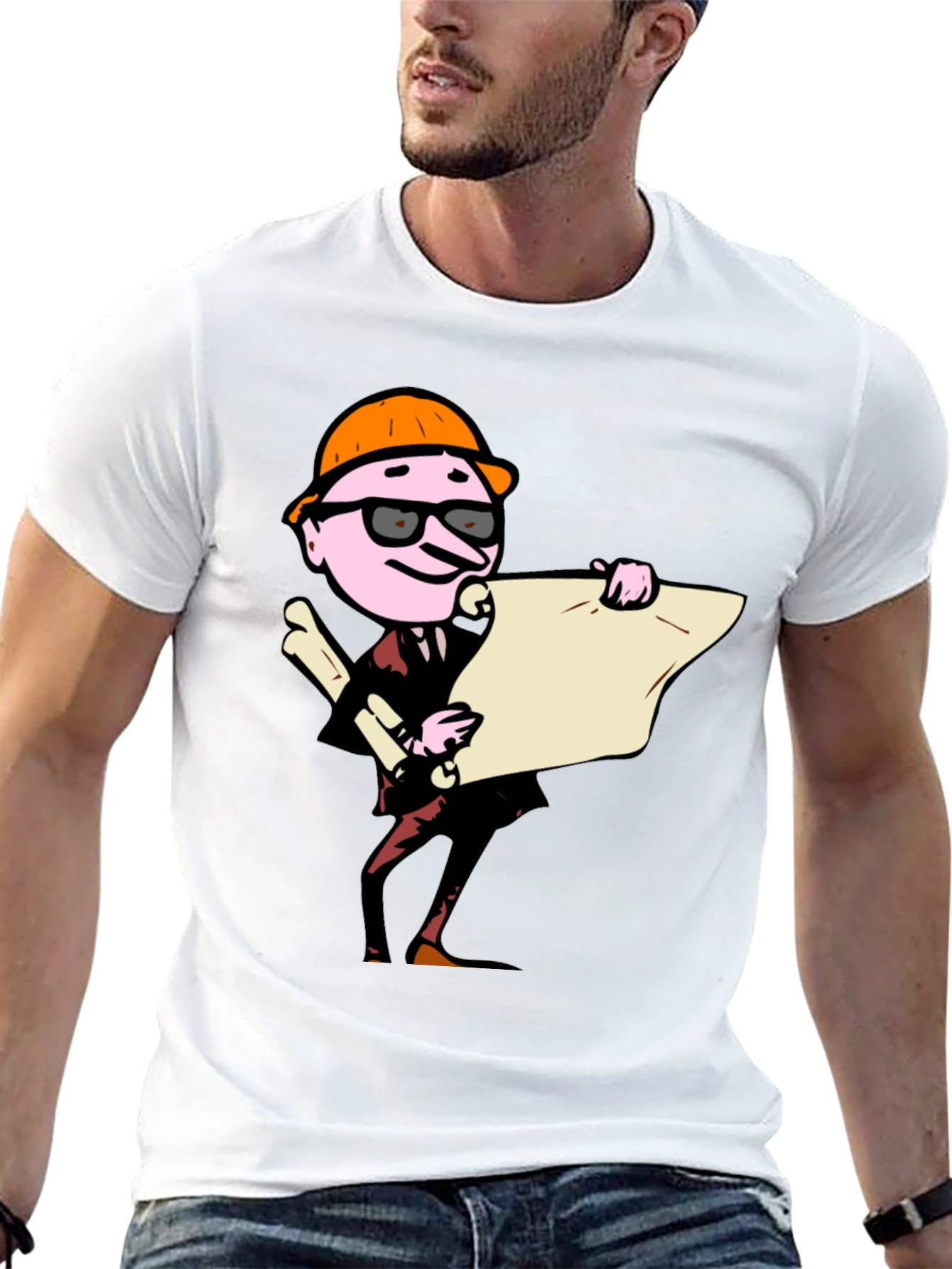 Architect Cartoon Graphic Tee - Black