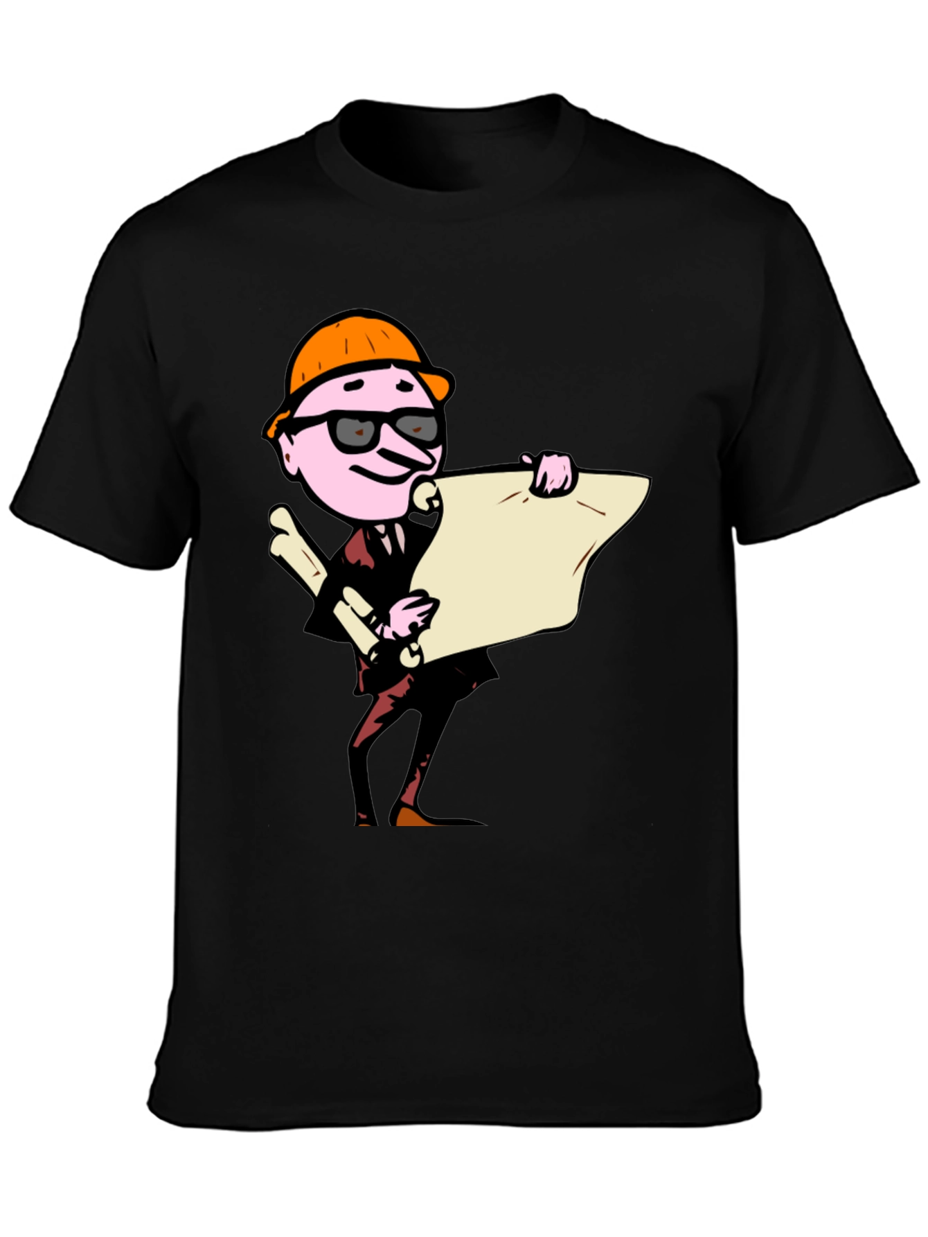 Architect Cartoon Graphic Tee - Black