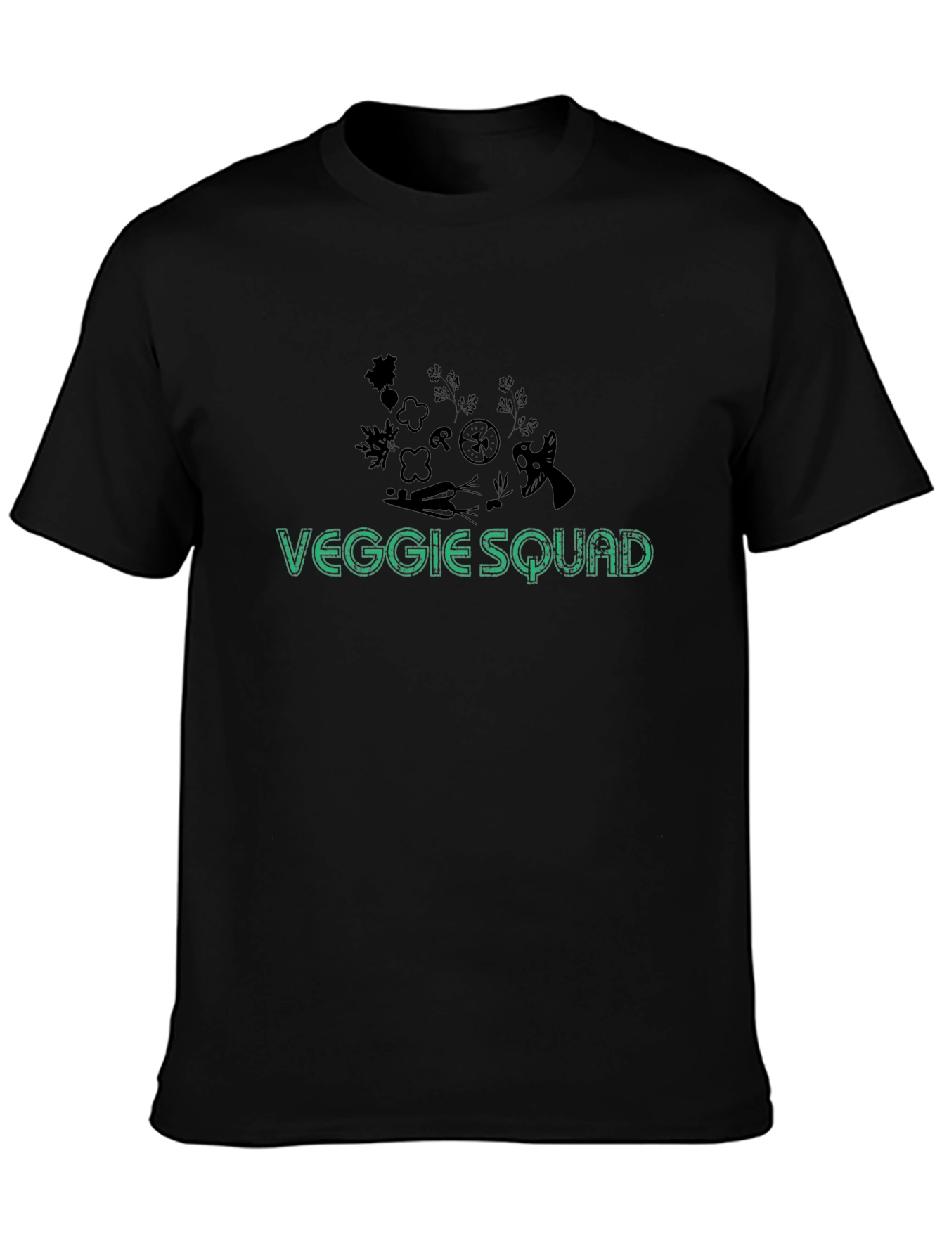 Veggie Squad T-Shirt - Black Cotton Blend