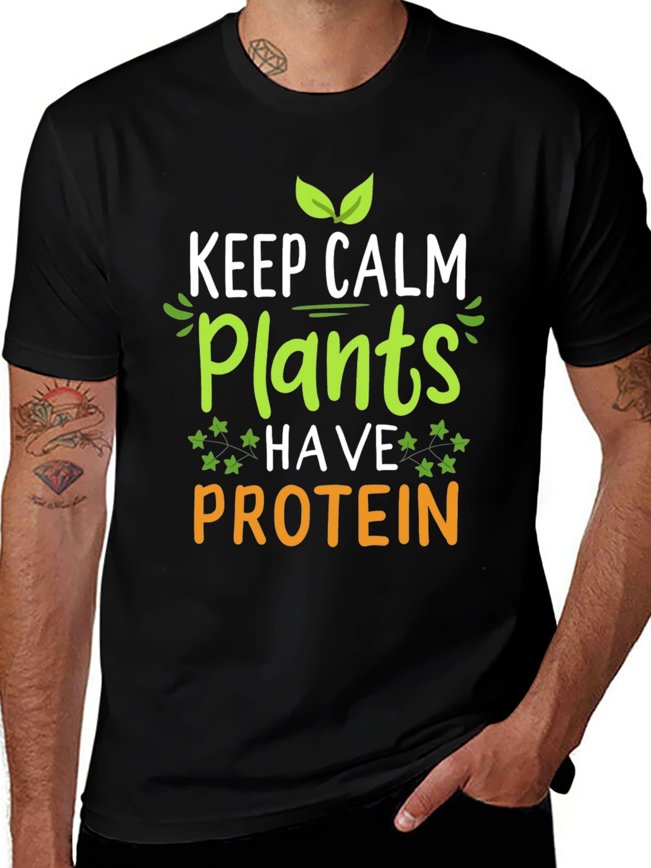 Vegan Protein T-Shirt: Keep Calm Plants Have Protein Tee
