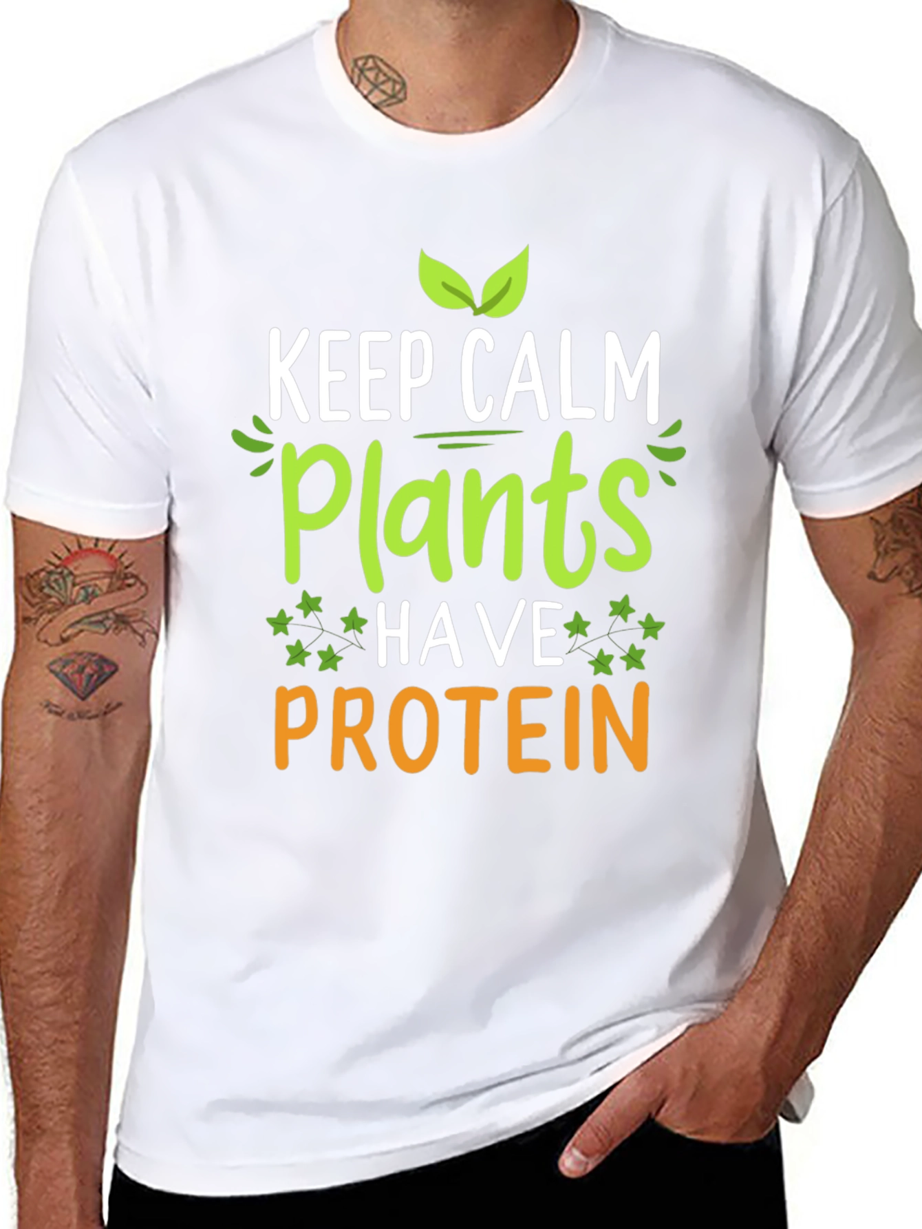 Vegan Protein T-Shirt: Keep Calm Plants Have Protein Tee