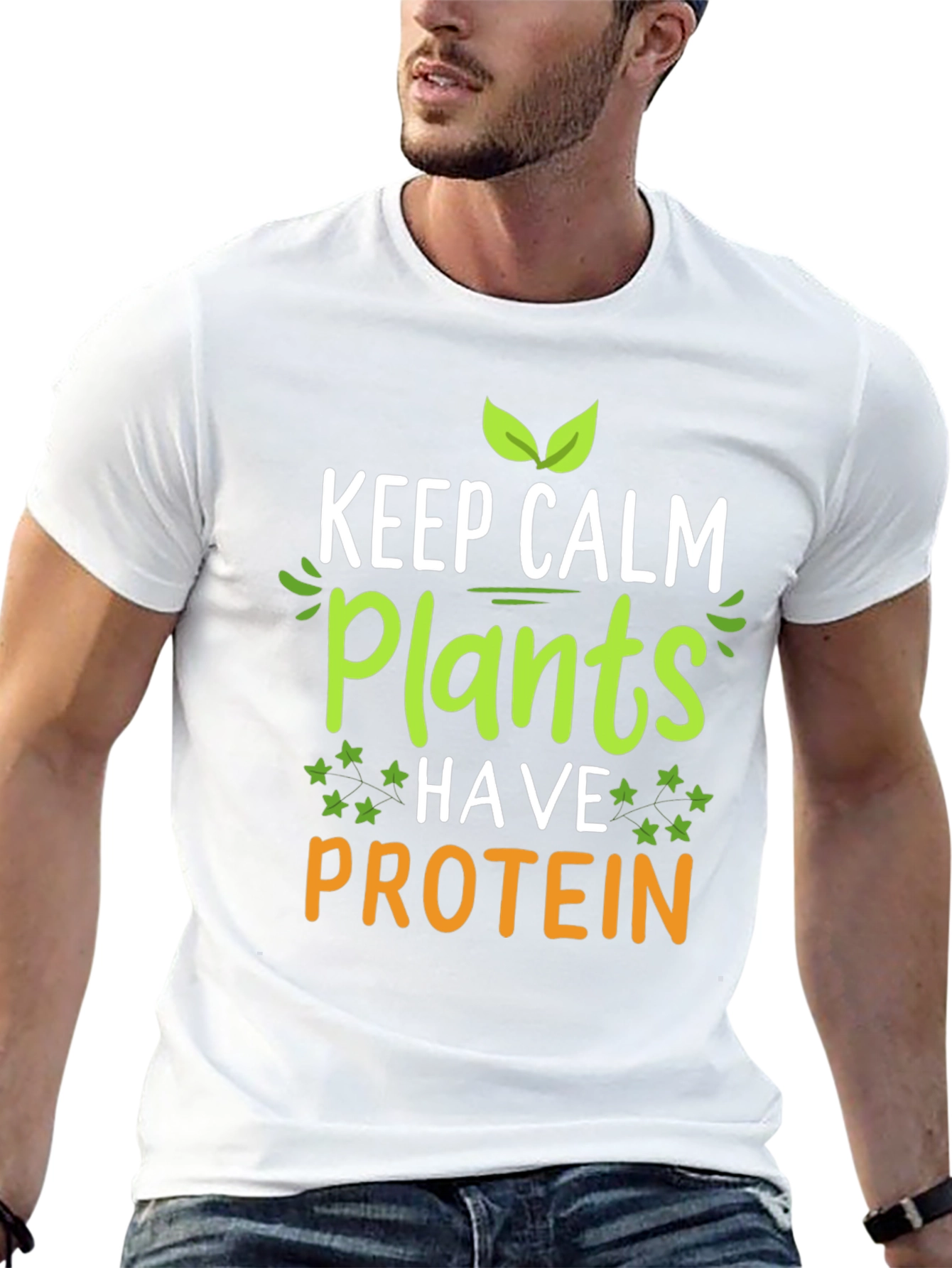 Vegan Protein T-Shirt: Keep Calm Plants Have Protein Tee