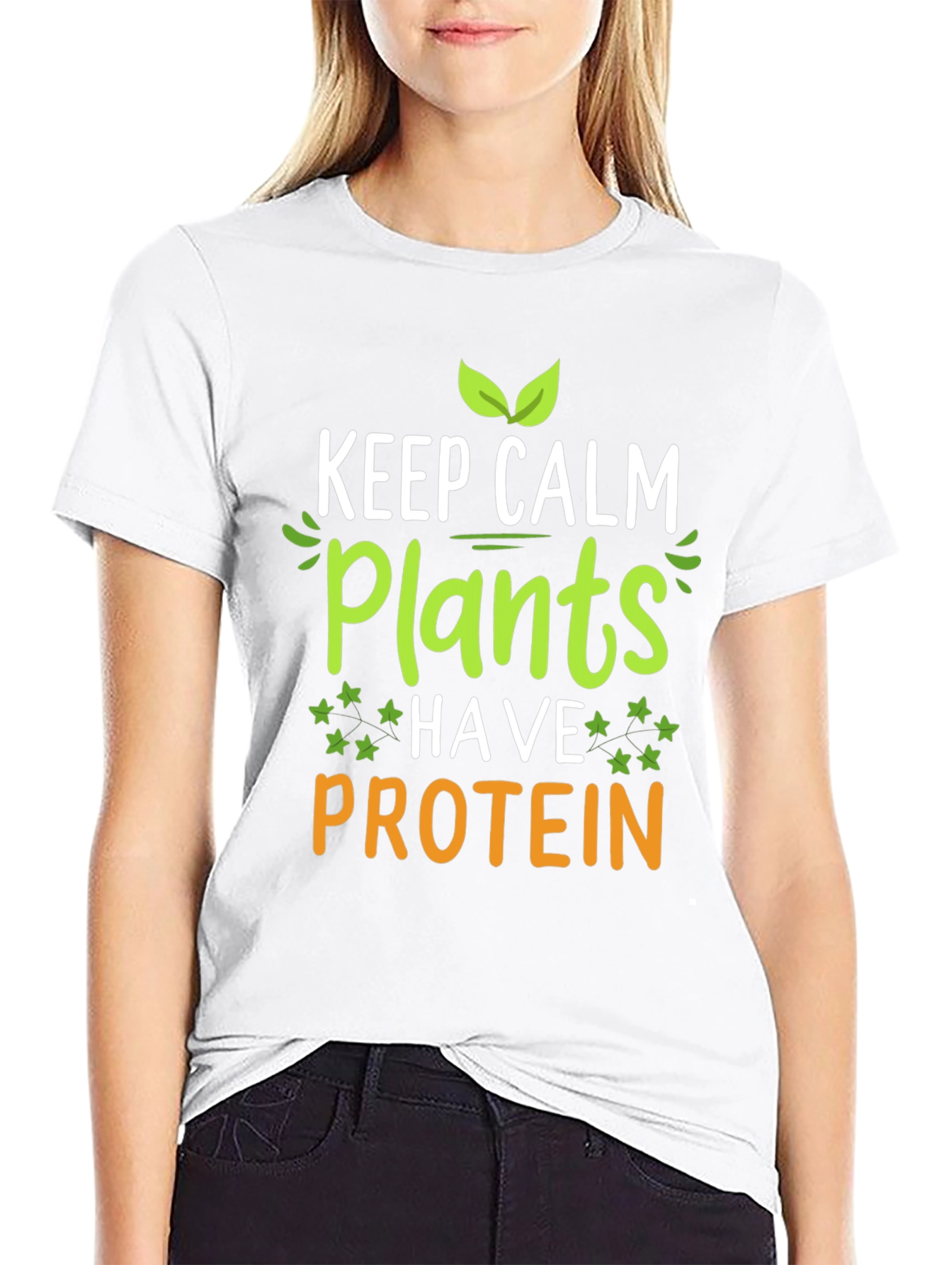 Vegan Protein T-Shirt: Keep Calm Plants Have Protein Tee