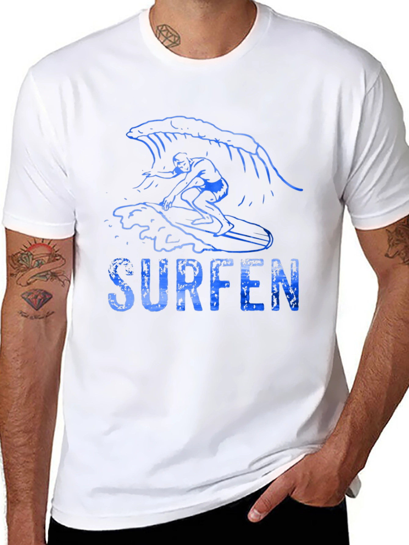 Surfen Graphic T-Shirt - Black Cotton