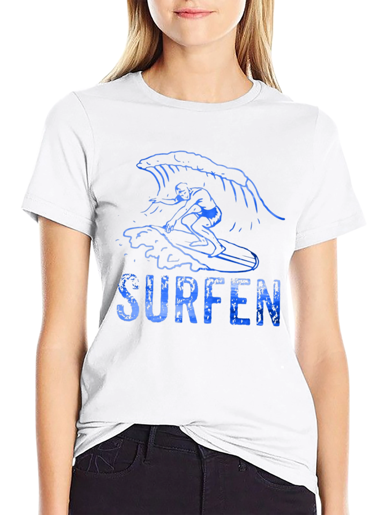 Surfen Graphic T-Shirt - Black Cotton
