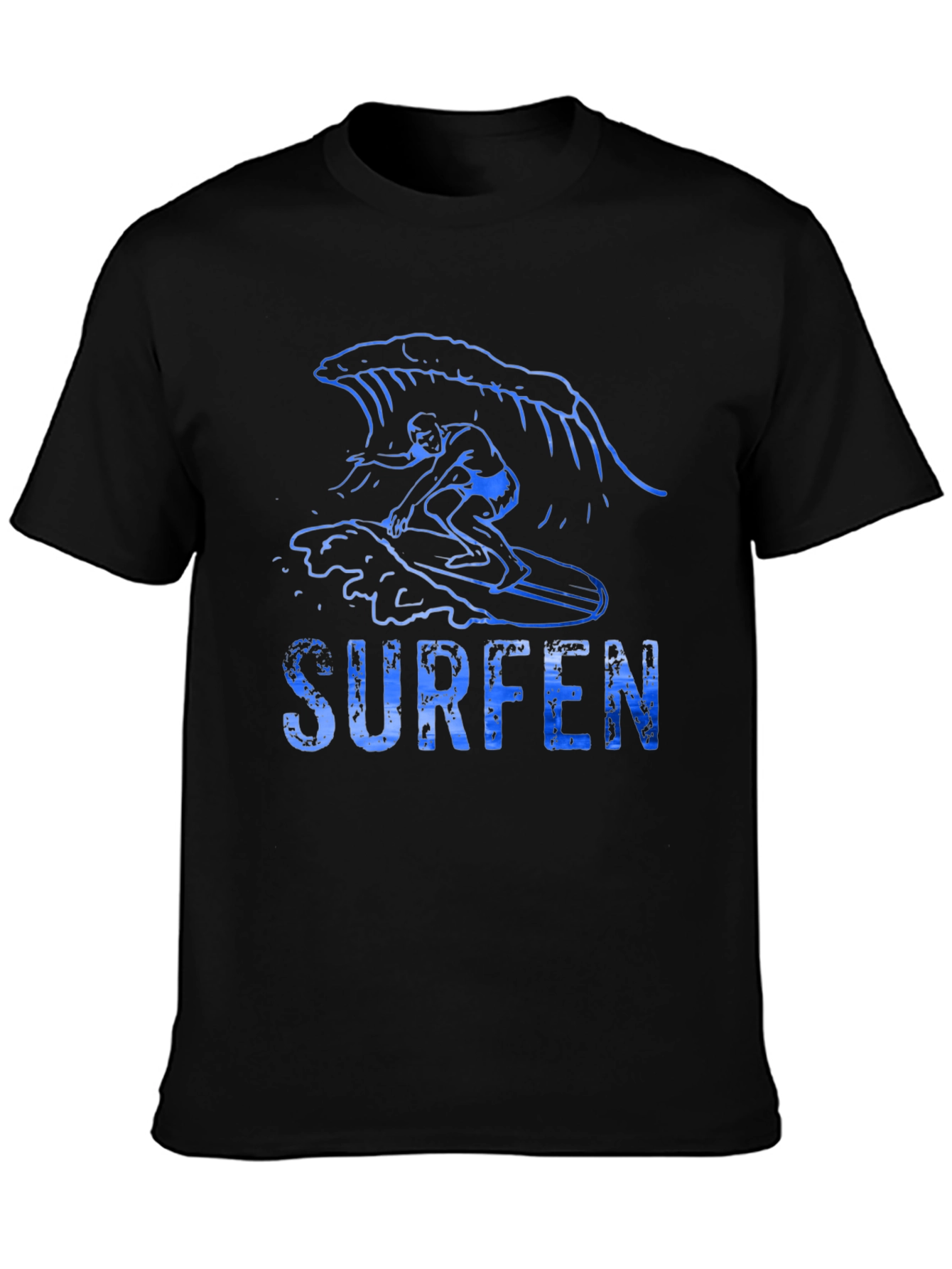 Surfen Graphic T-Shirt - Black Cotton