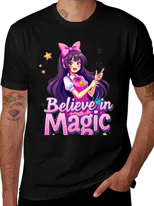 Believe in Magic Anime Girl Graphic T-Shirt