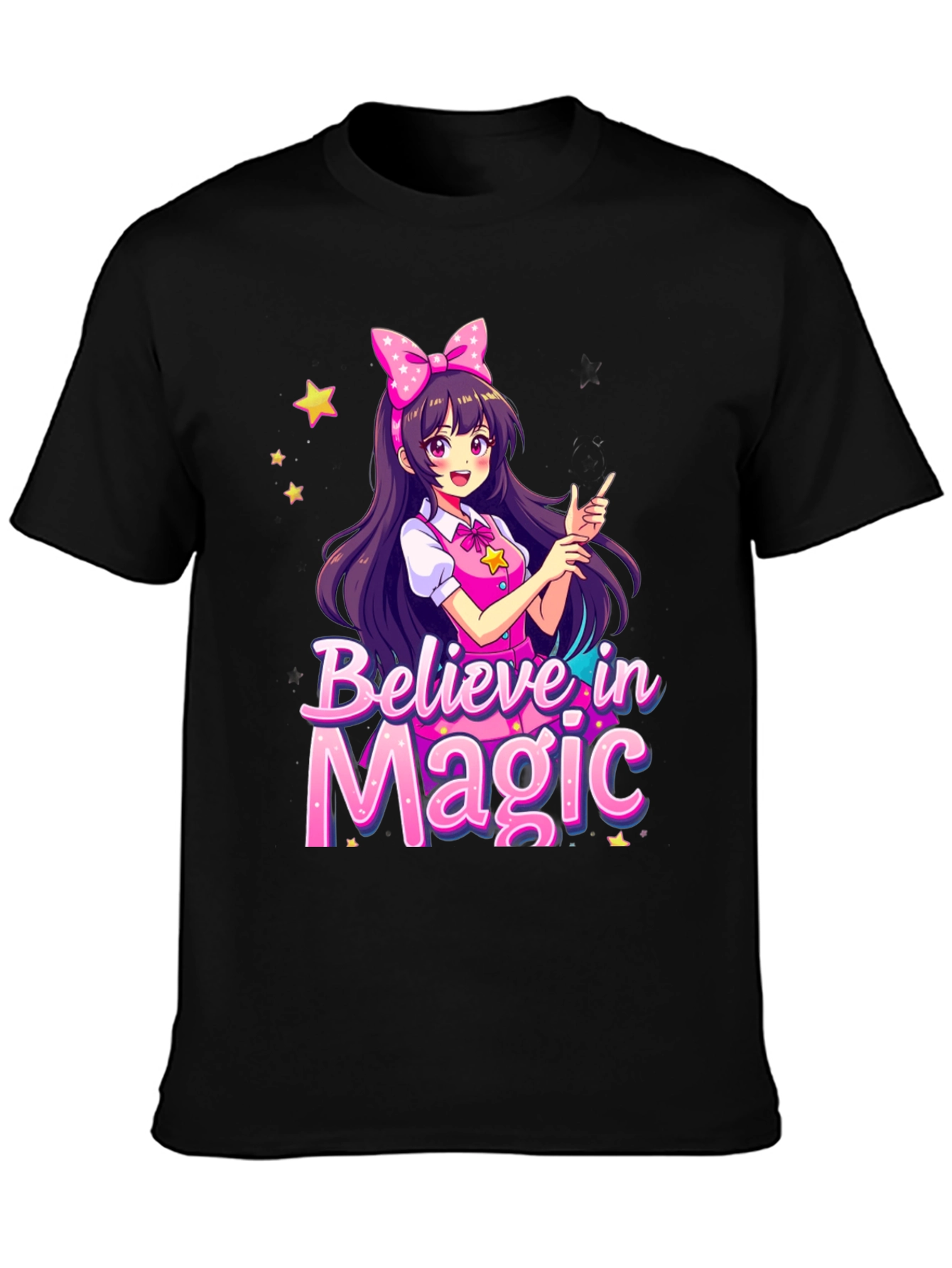 Believe in Magic Anime Girl Graphic T-Shirt