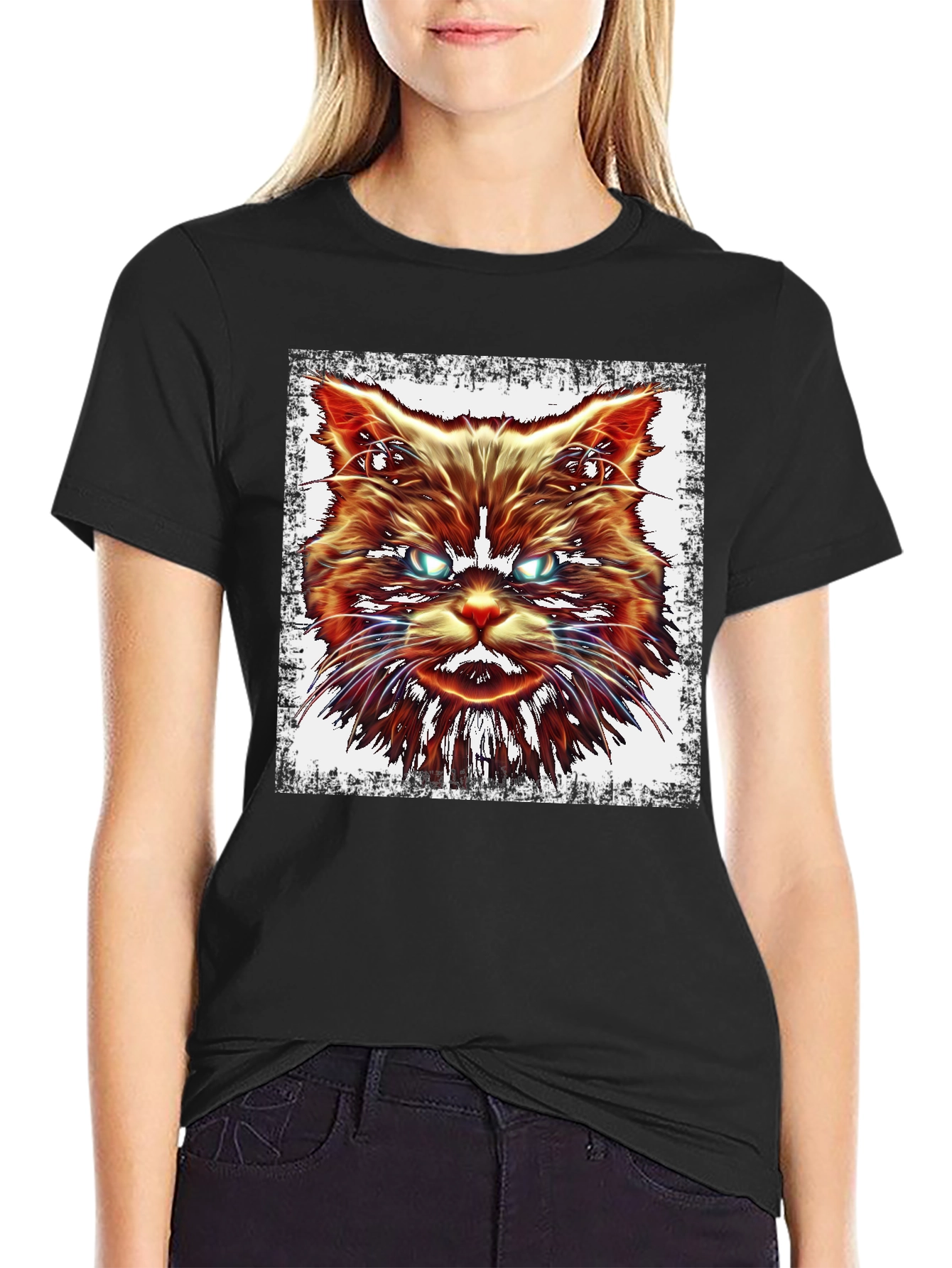 Grumpy Cat Graphic Black T-Shirt