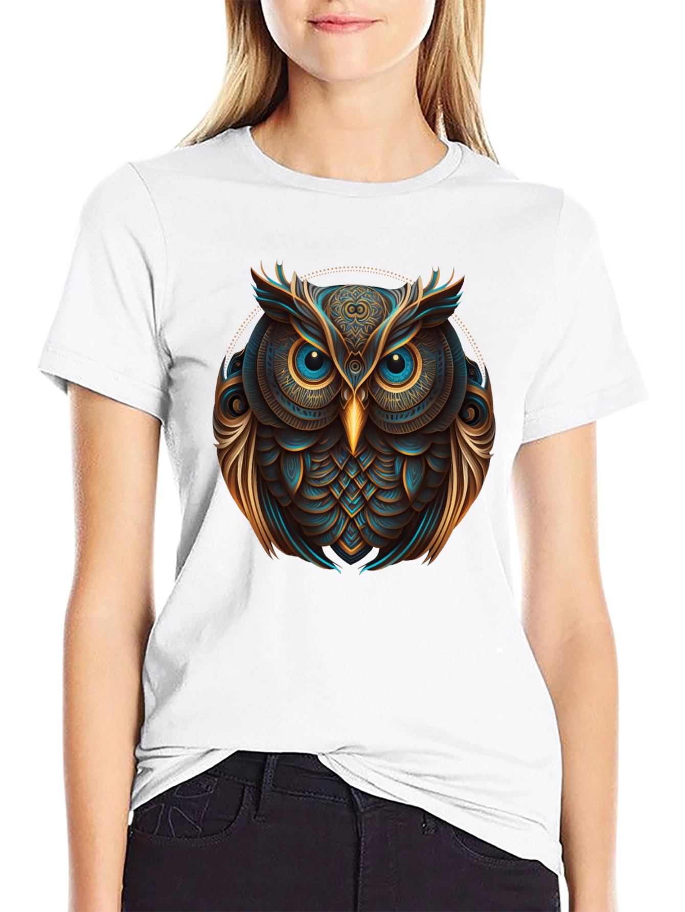 Artistic Owl Graphic Tee - Modern Design