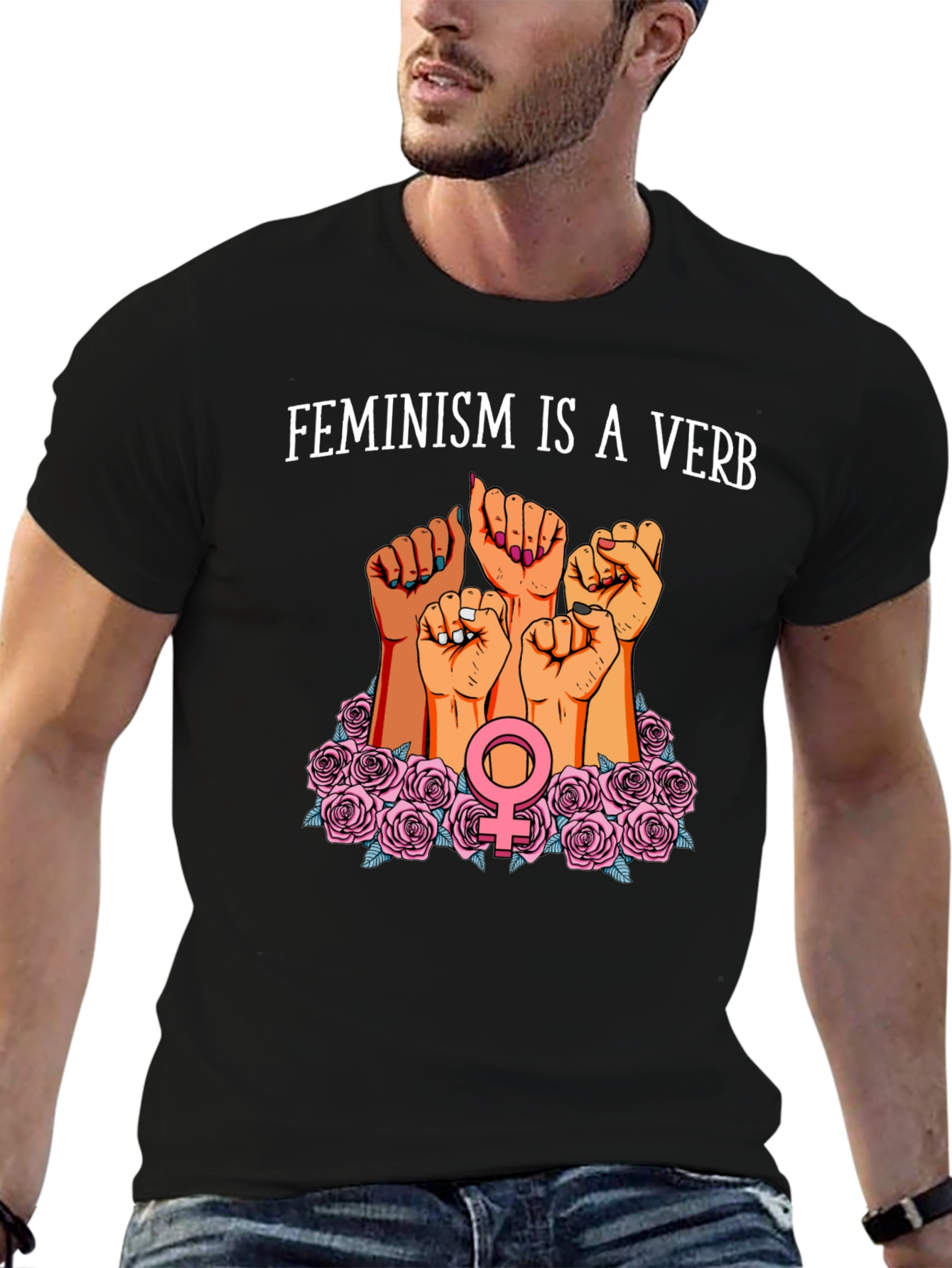 Feminism Is A Verb Graphic T-Shirt