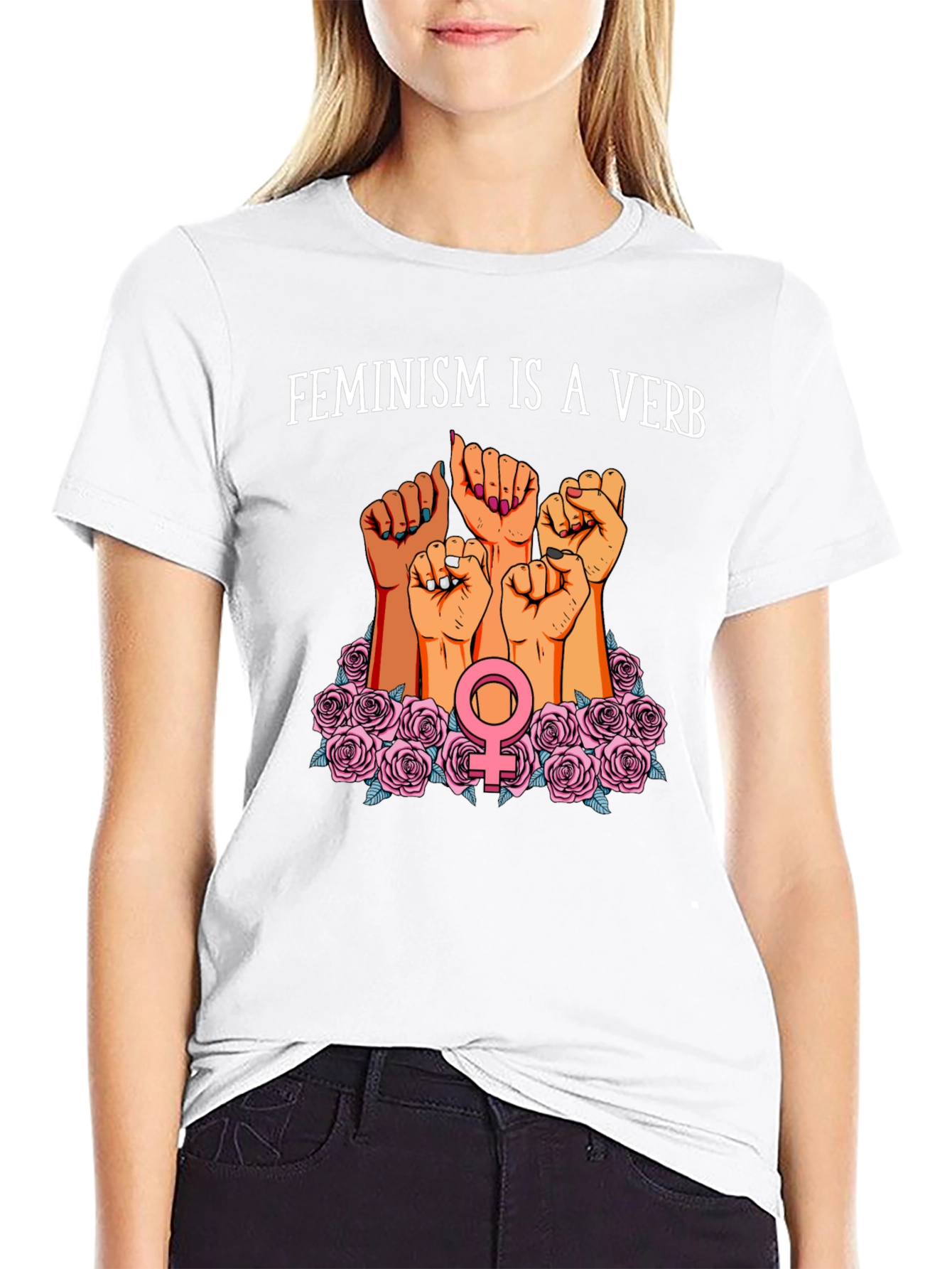 Feminism Is A Verb Graphic T-Shirt