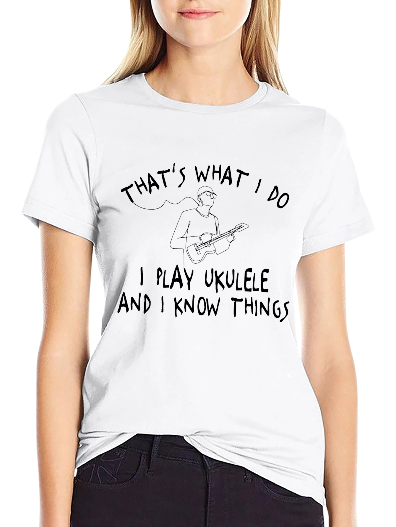 Ukulele Player T-Shirt - I Know Things