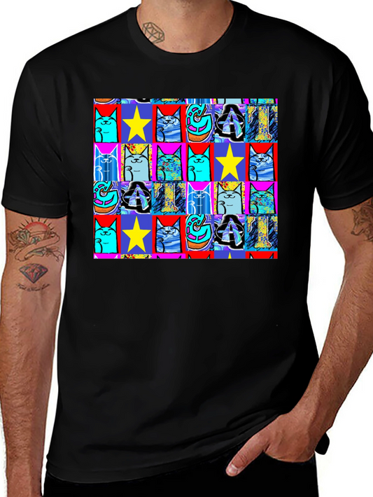 Pop Art Cat & Star T-Shirt