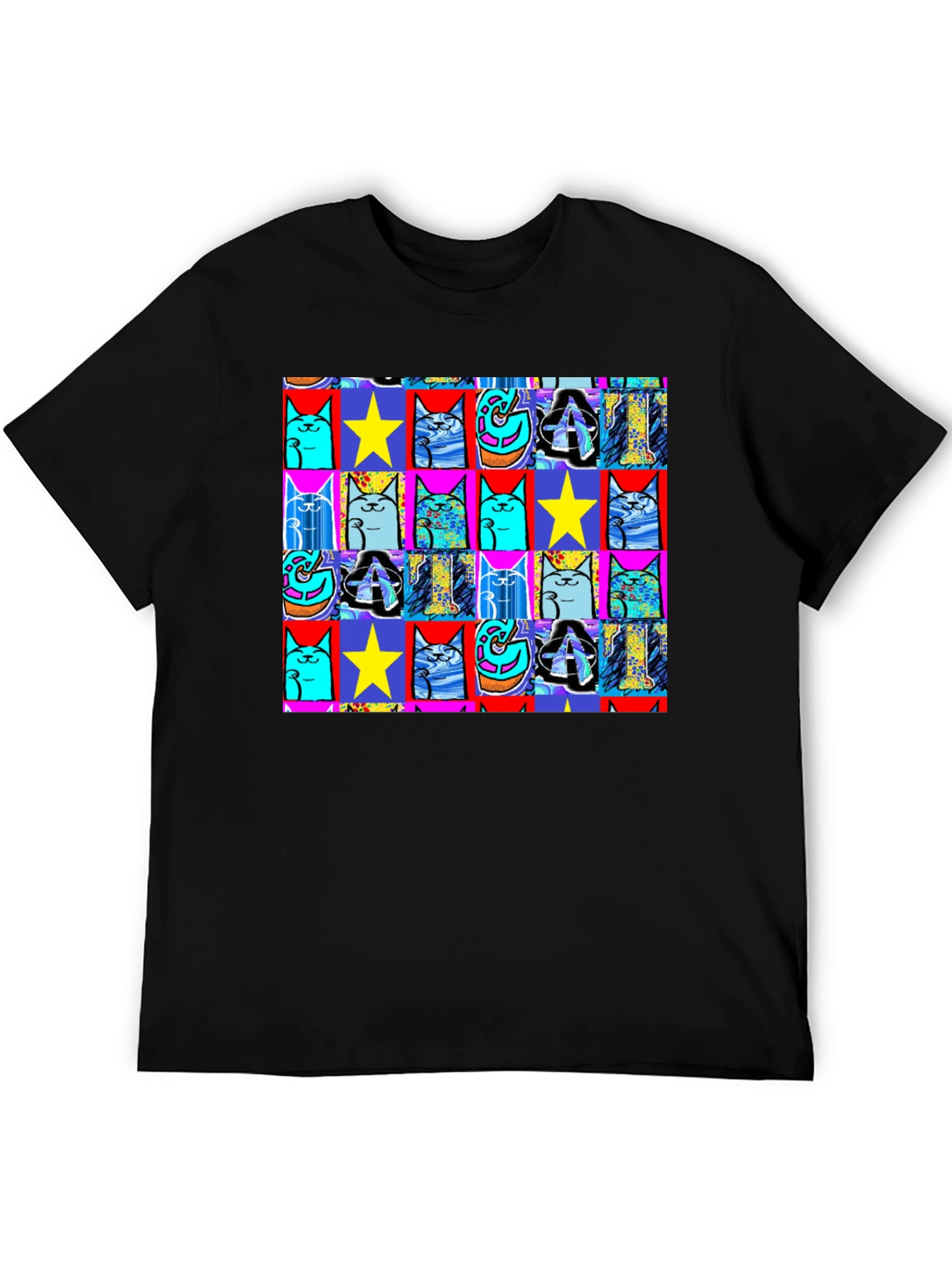 Pop Art Cat & Star T-Shirt