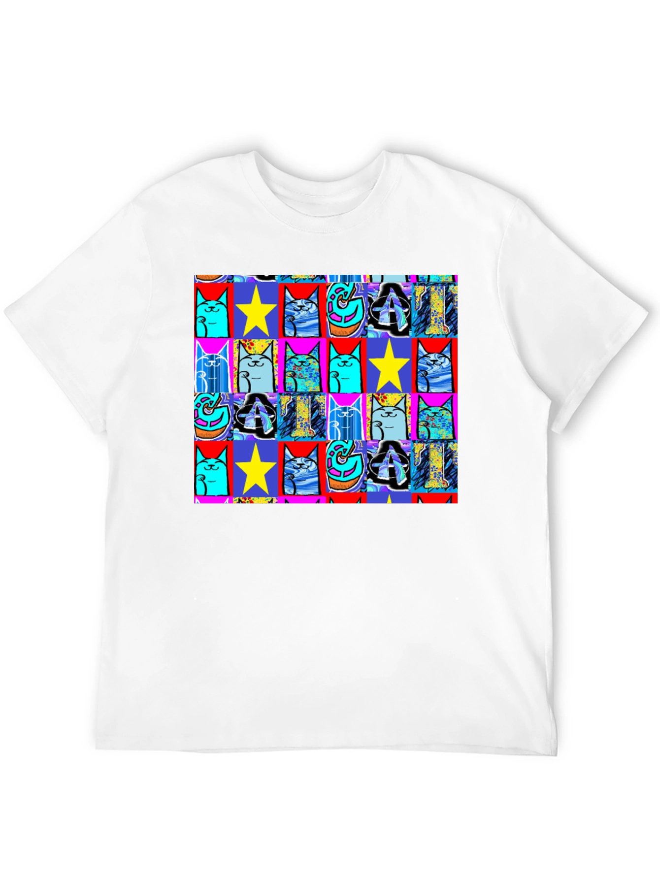 Pop Art Cat & Star T-Shirt