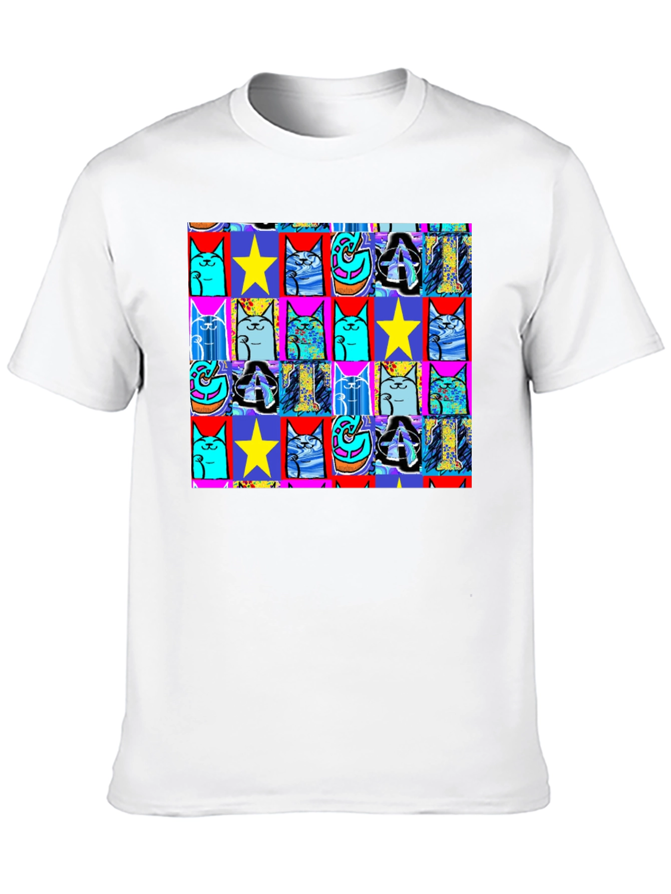 Pop Art Cat & Star T-Shirt