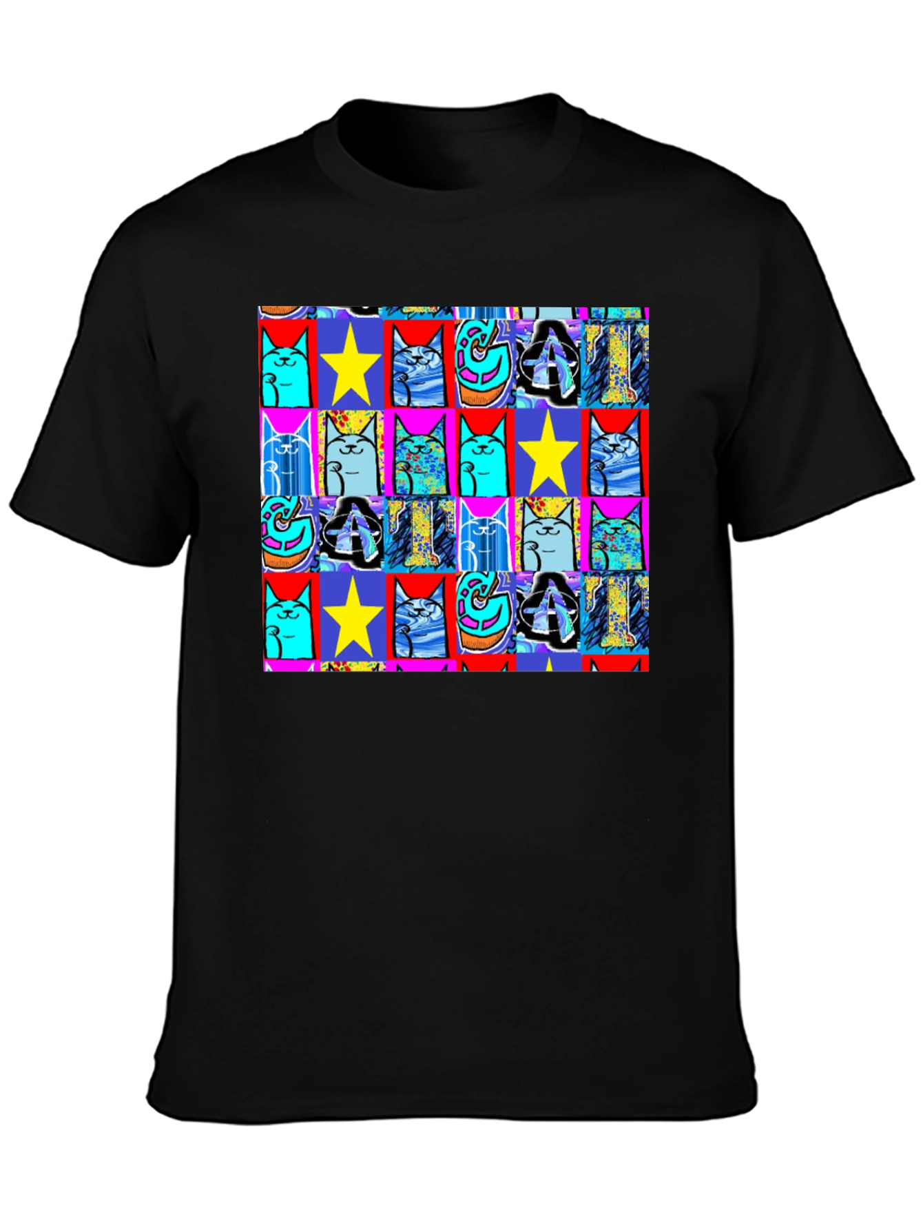 Pop Art Cat & Star T-Shirt