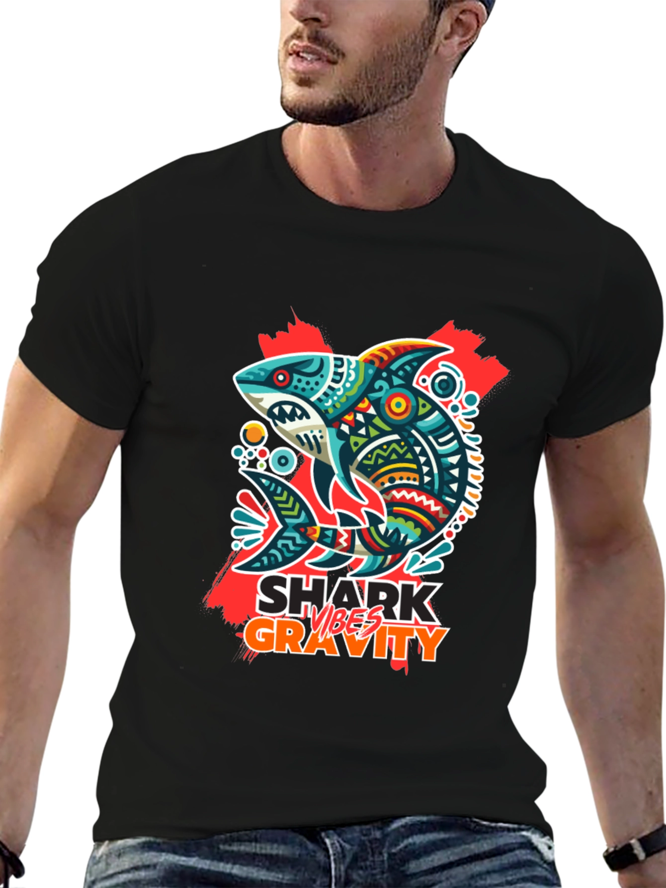 Shark Vibes Gravity Black T-Shirt