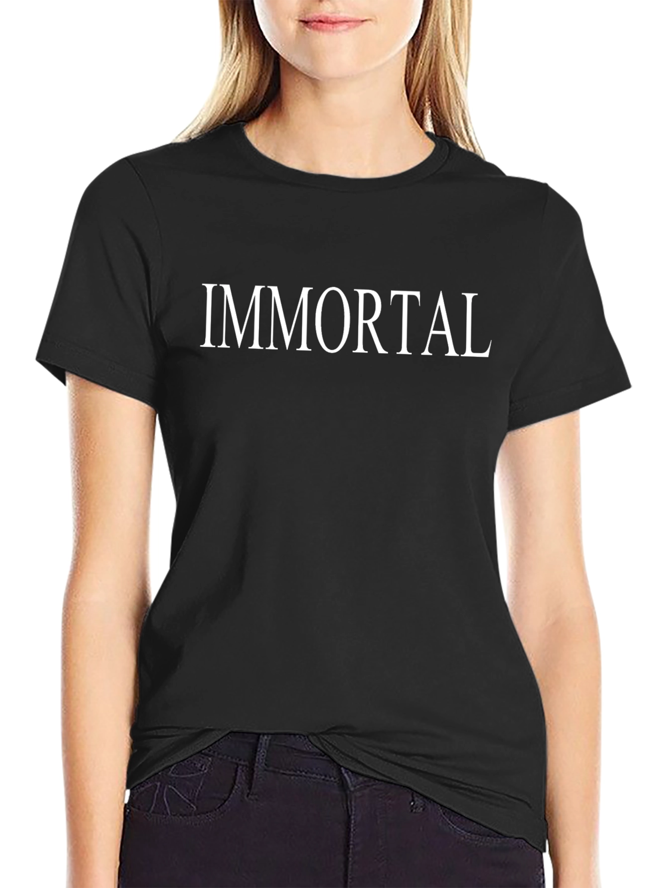 Immortal Text Graphic Black T-Shirt