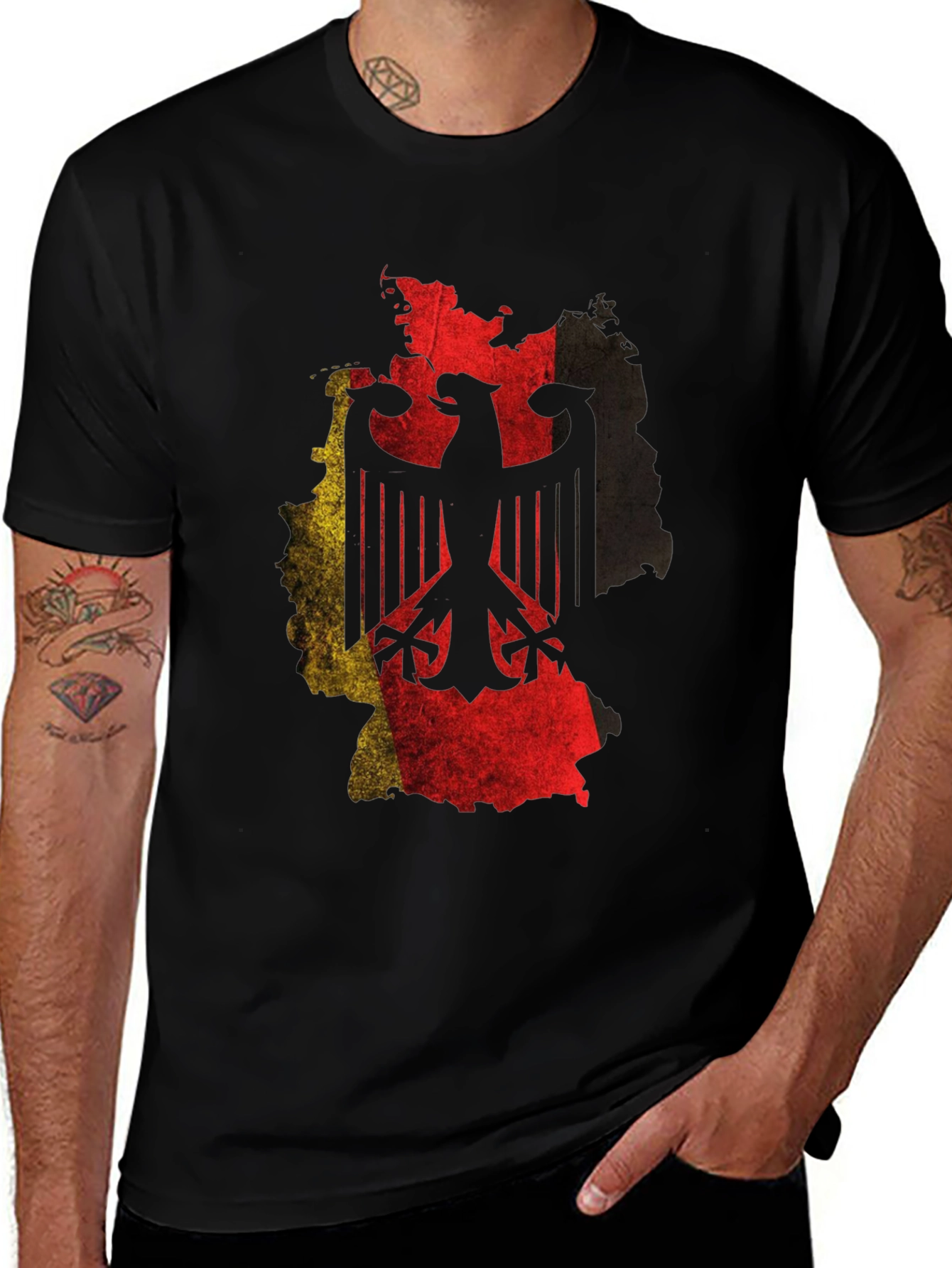 Germany Flag Eagle T-Shirt - Black Graphic Tee