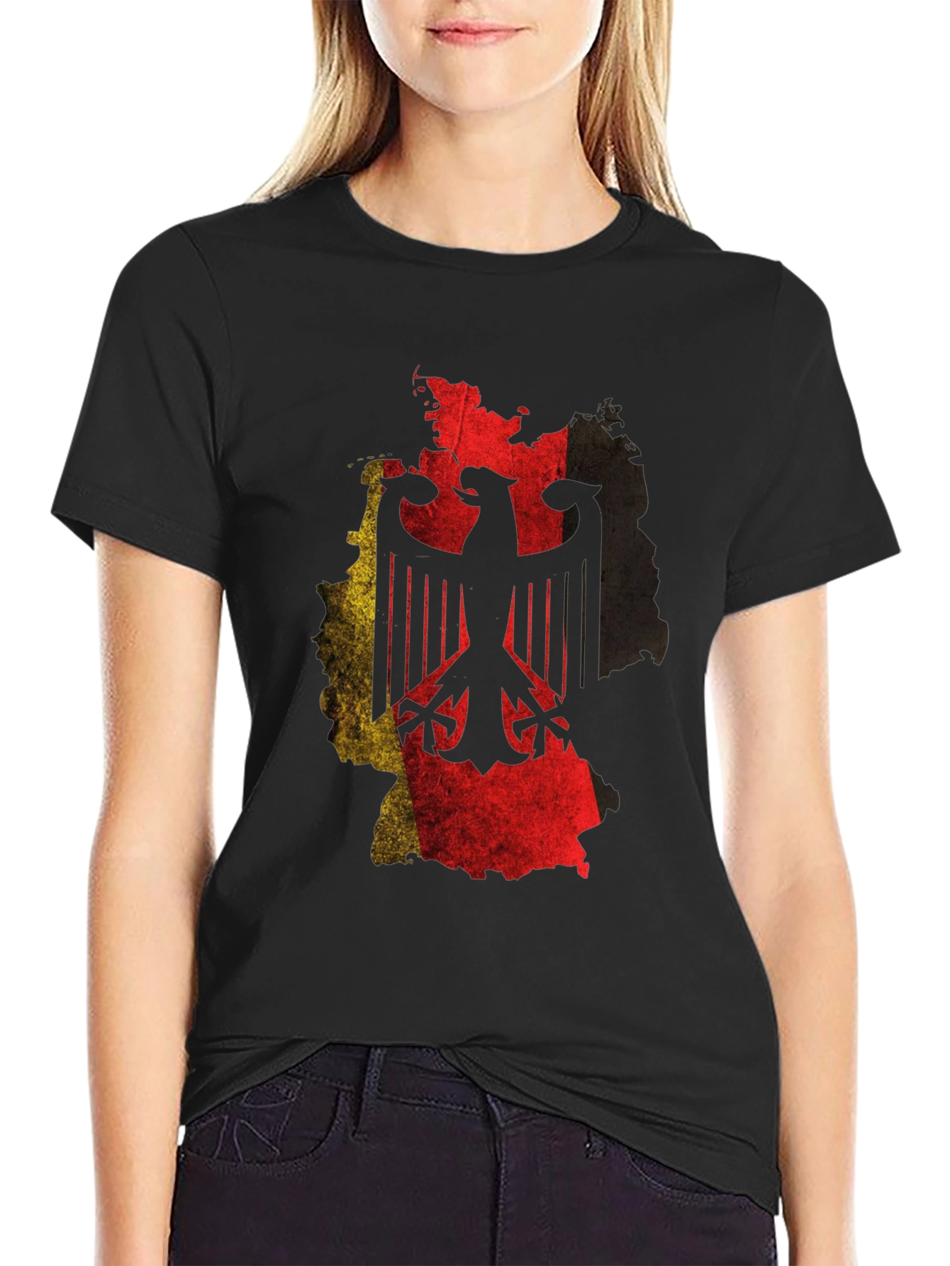 Germany Flag Eagle T-Shirt - Black Graphic Tee