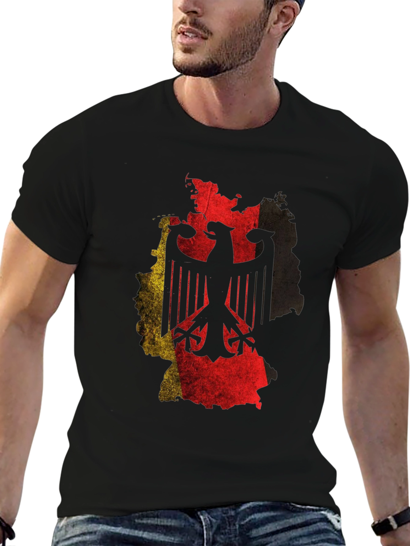 Germany Flag Eagle T-Shirt - Black Graphic Tee