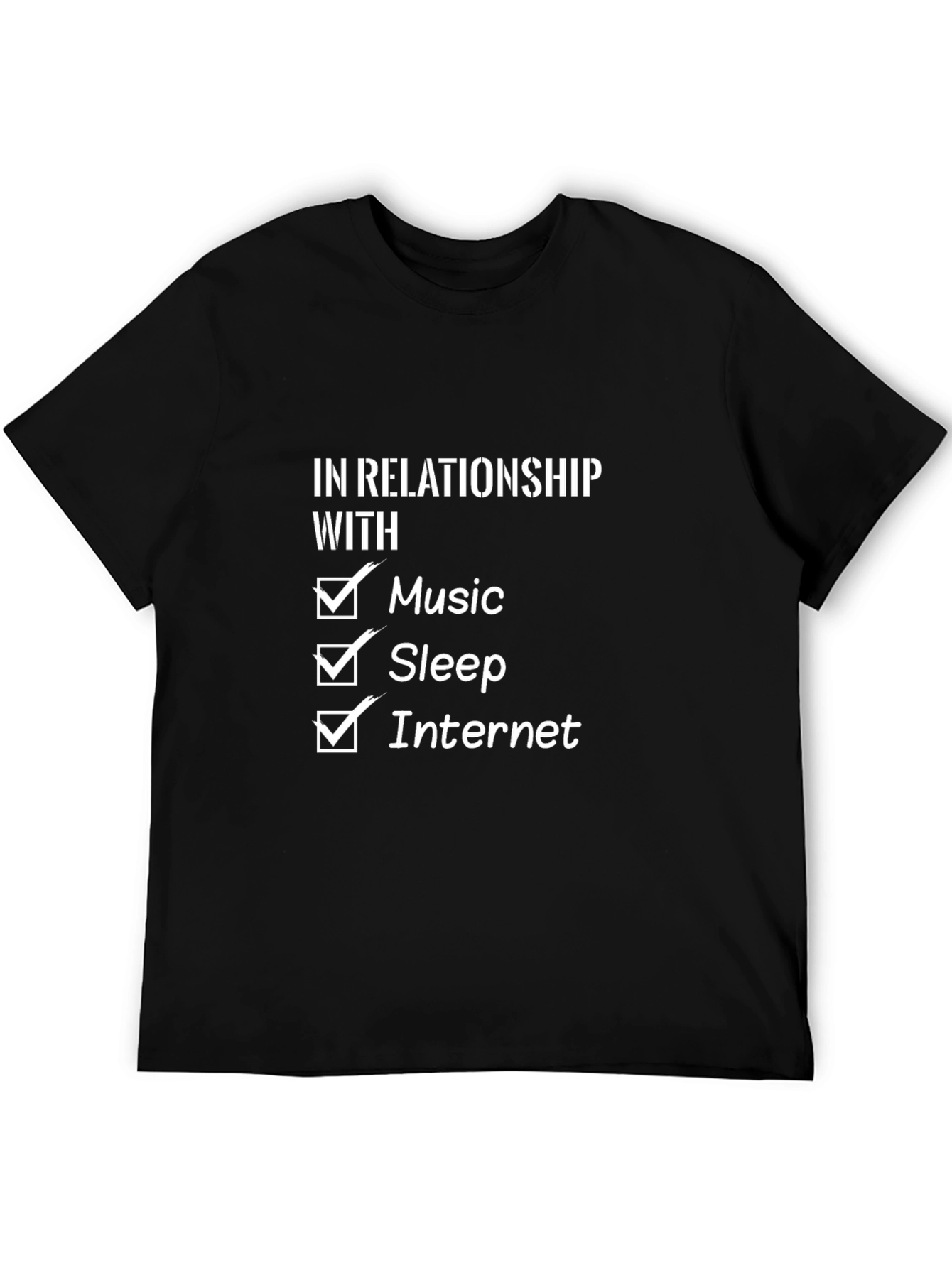 In Relationship With: Music Sleep & Internet T-Shirt