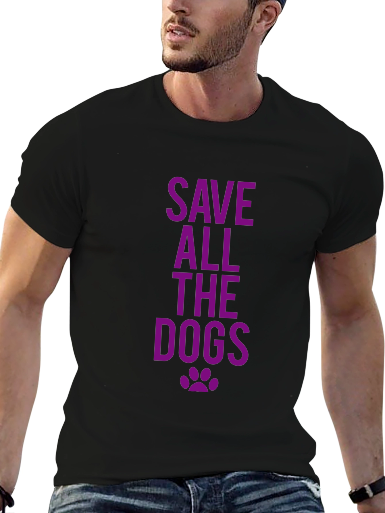 Save All The Dogs Black T-Shirt