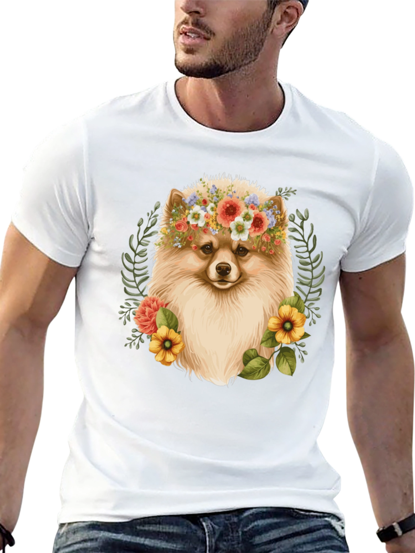 Dog Floral Crown T-Shirt