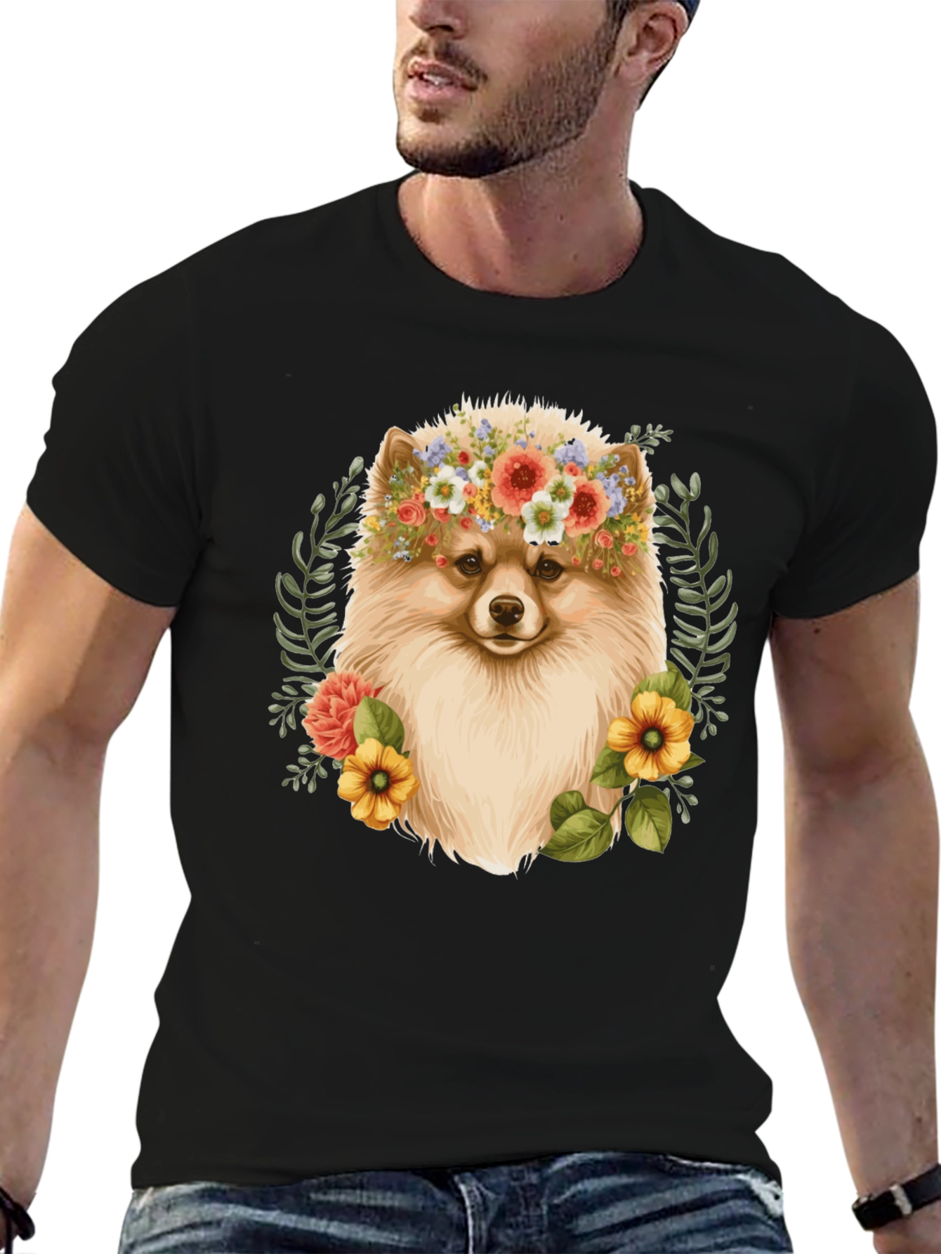 Dog Floral Crown T-Shirt
