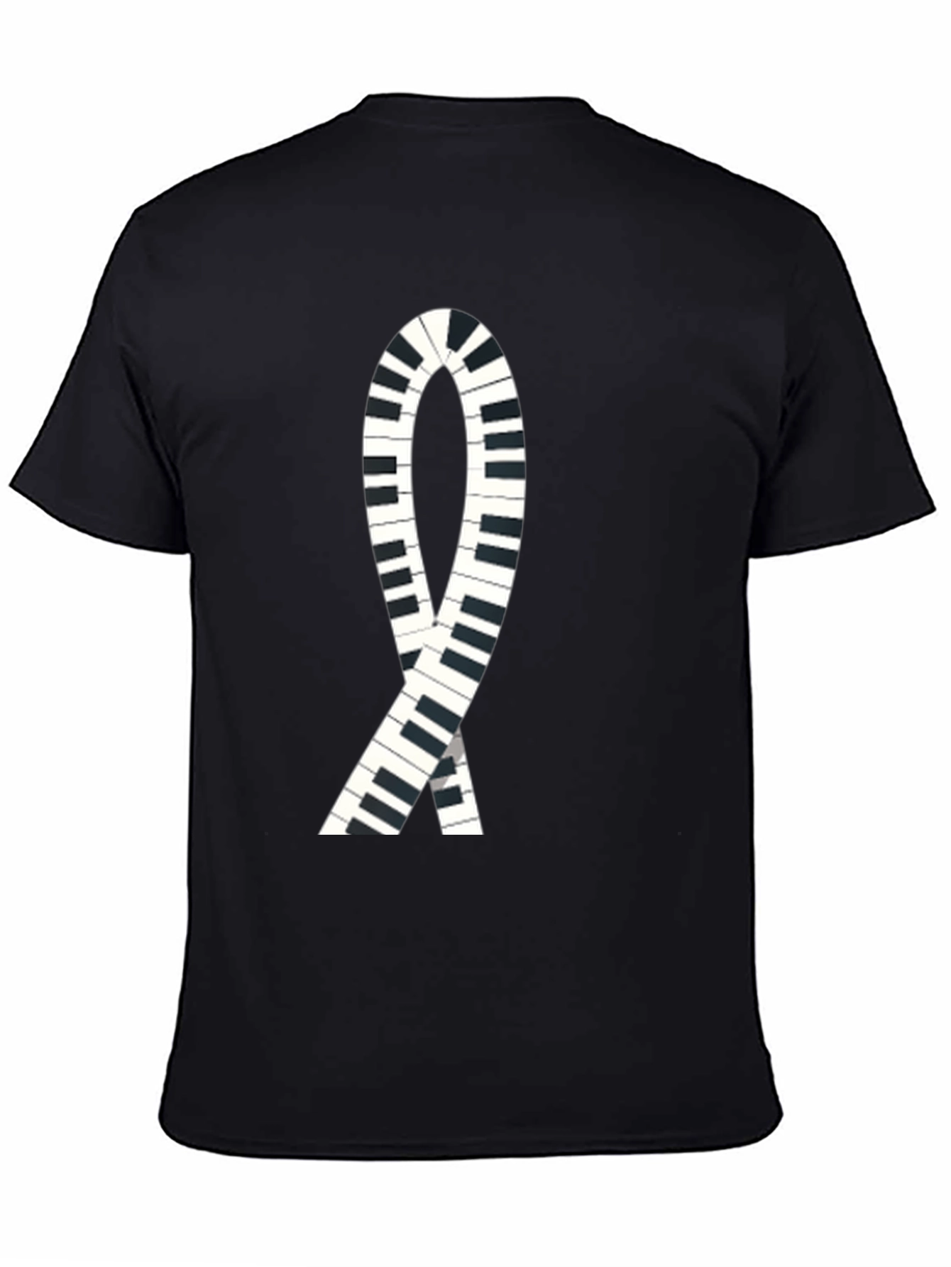 Piano Keys Ribbon Graphic Tee - Music Lover T-Shirt