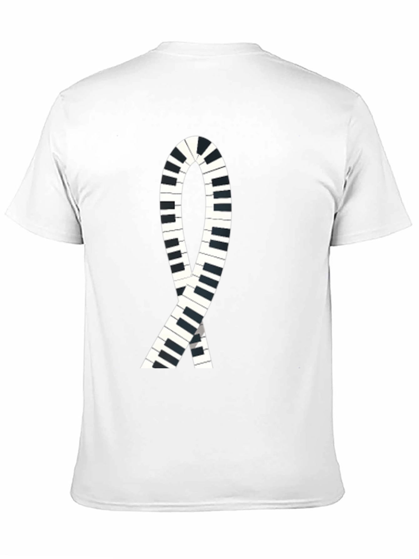 Piano Keys Ribbon Graphic Tee - Music Lover T-Shirt