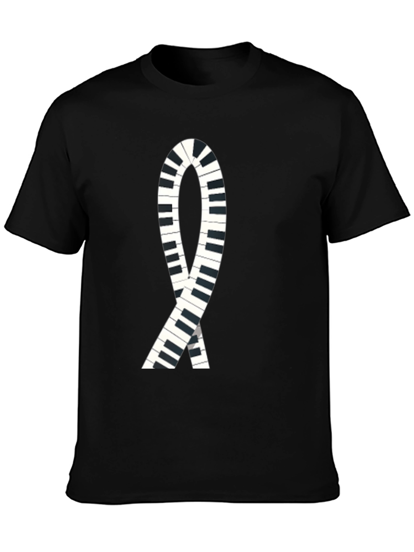 Piano Keys Ribbon Graphic Tee - Music Lover T-Shirt
