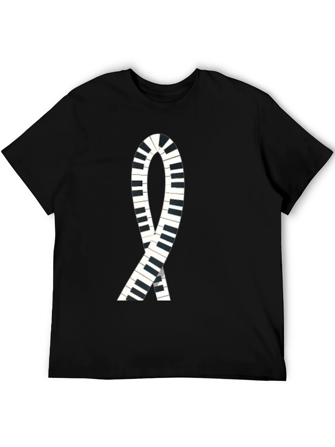 Piano Keys Ribbon Graphic Tee - Music Lover T-Shirt