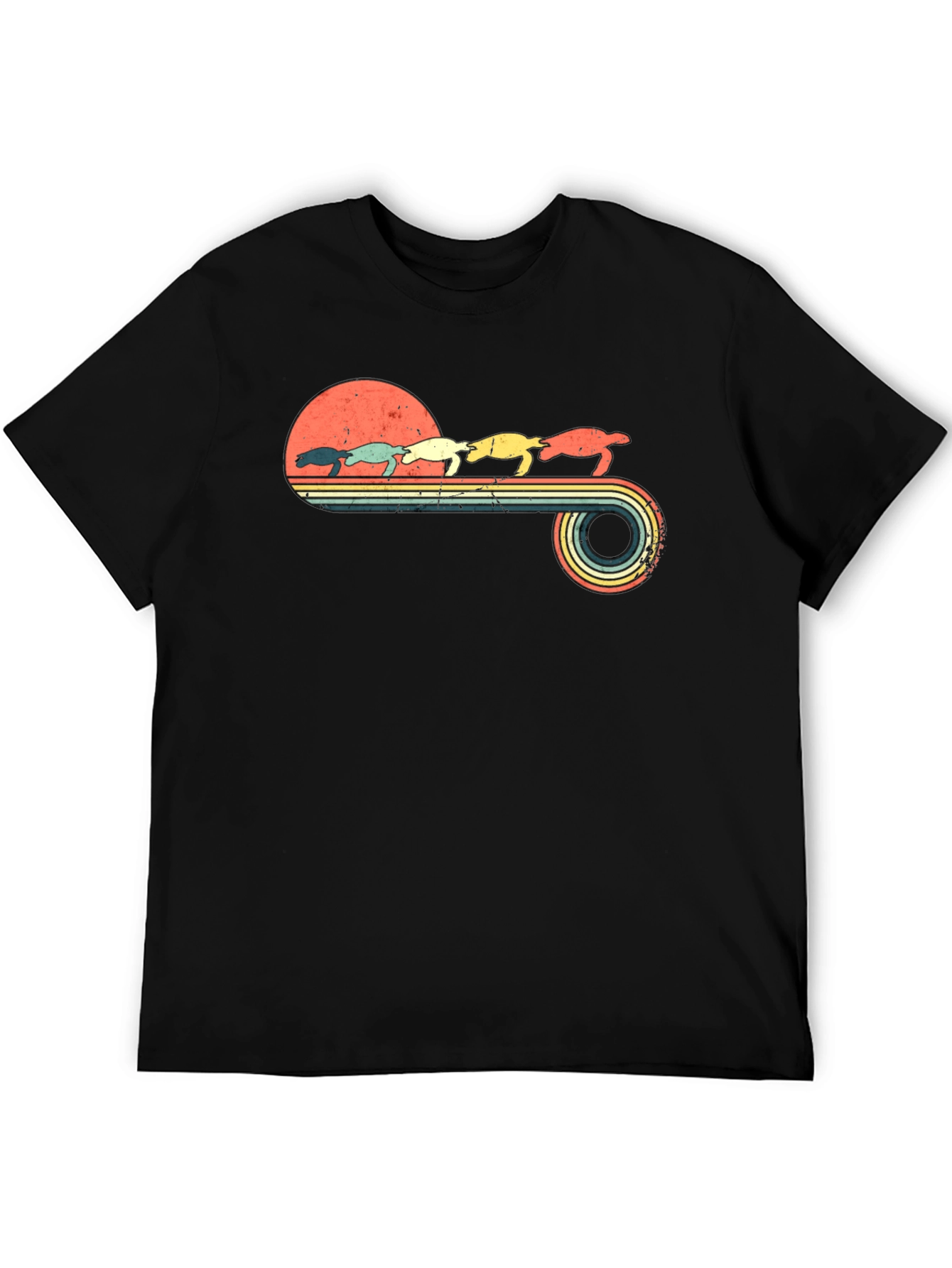 Retro Turtle Sunset T-Shirt - Eco-Friendly Design