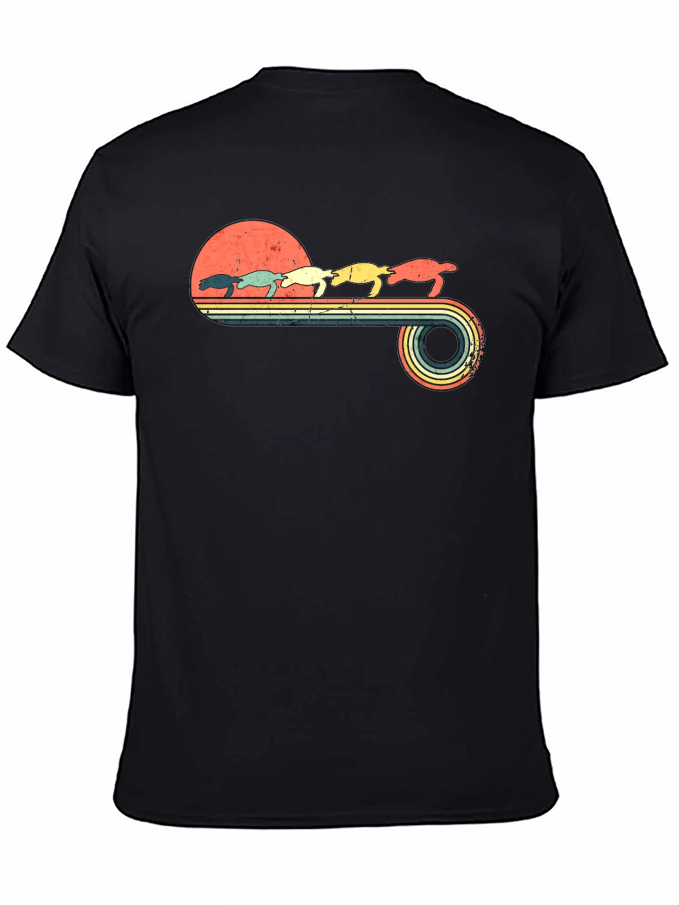 Retro Turtle Sunset T-Shirt - Eco-Friendly Design