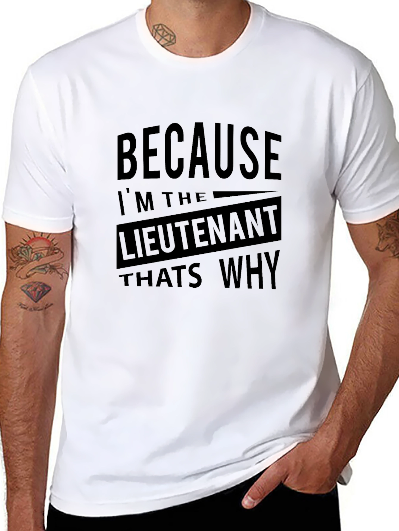 Lieutenant Because Thats Why Black Graphic T-Shirt