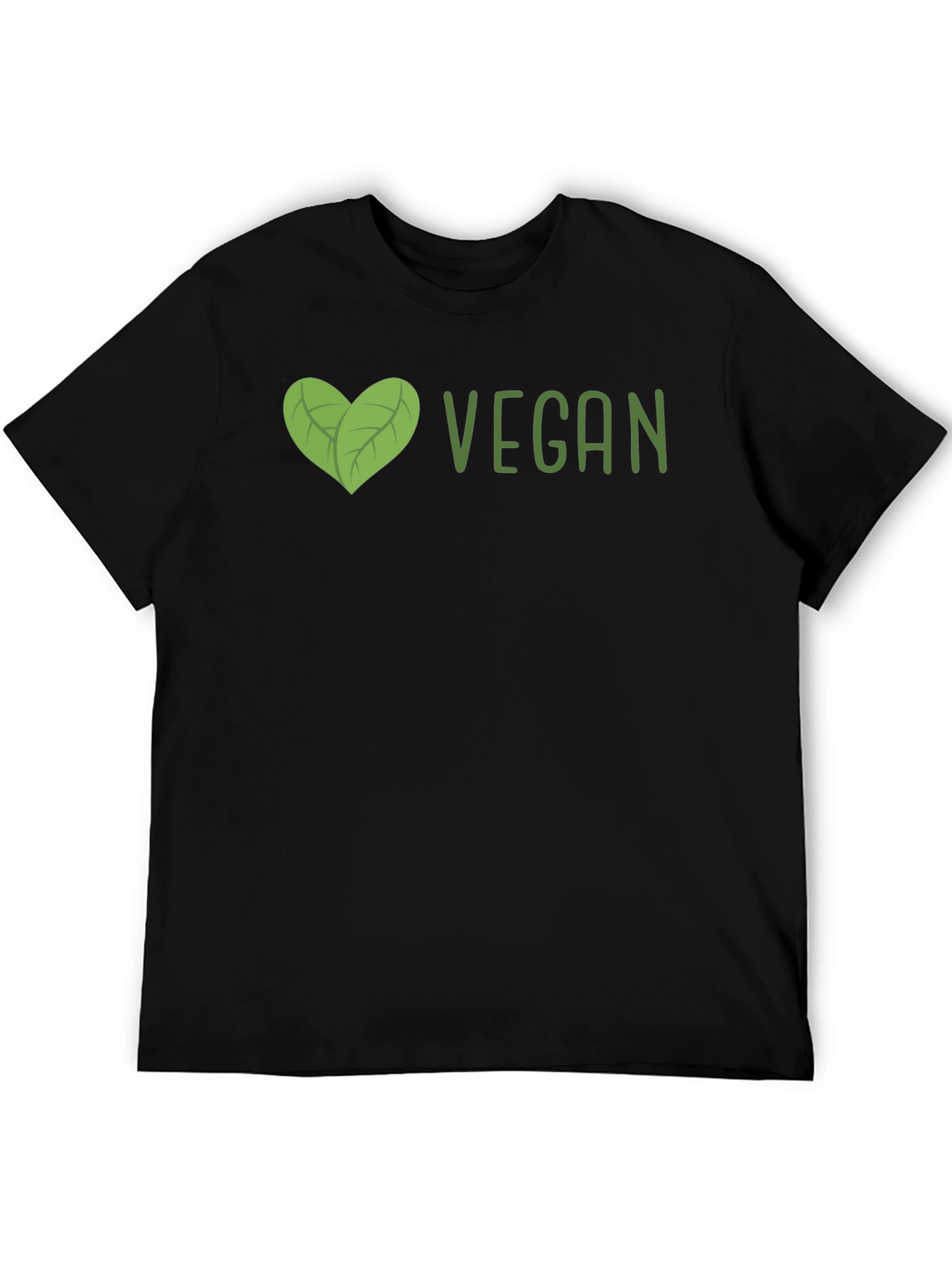 Vegan Heart Graphic T-Shirt - Unisex Black Tee