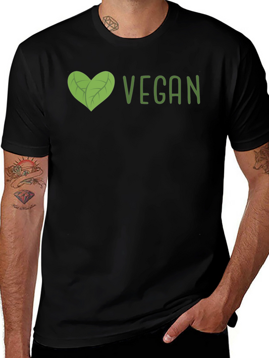Vegan Heart Graphic T-Shirt - Unisex Black Tee
