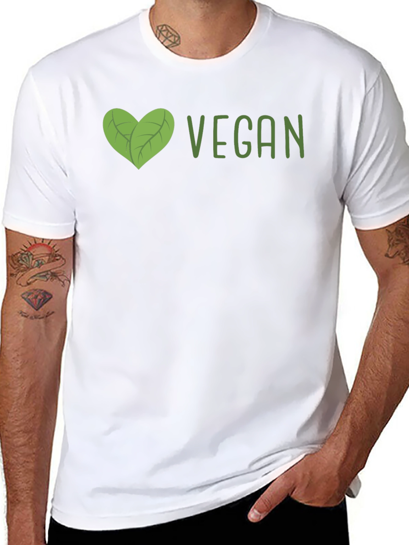 Vegan Heart Graphic T-Shirt - Unisex Black Tee