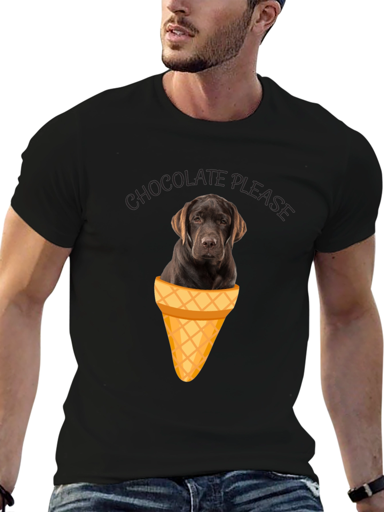Chocolate Labrador Ice Cream T-Shirt