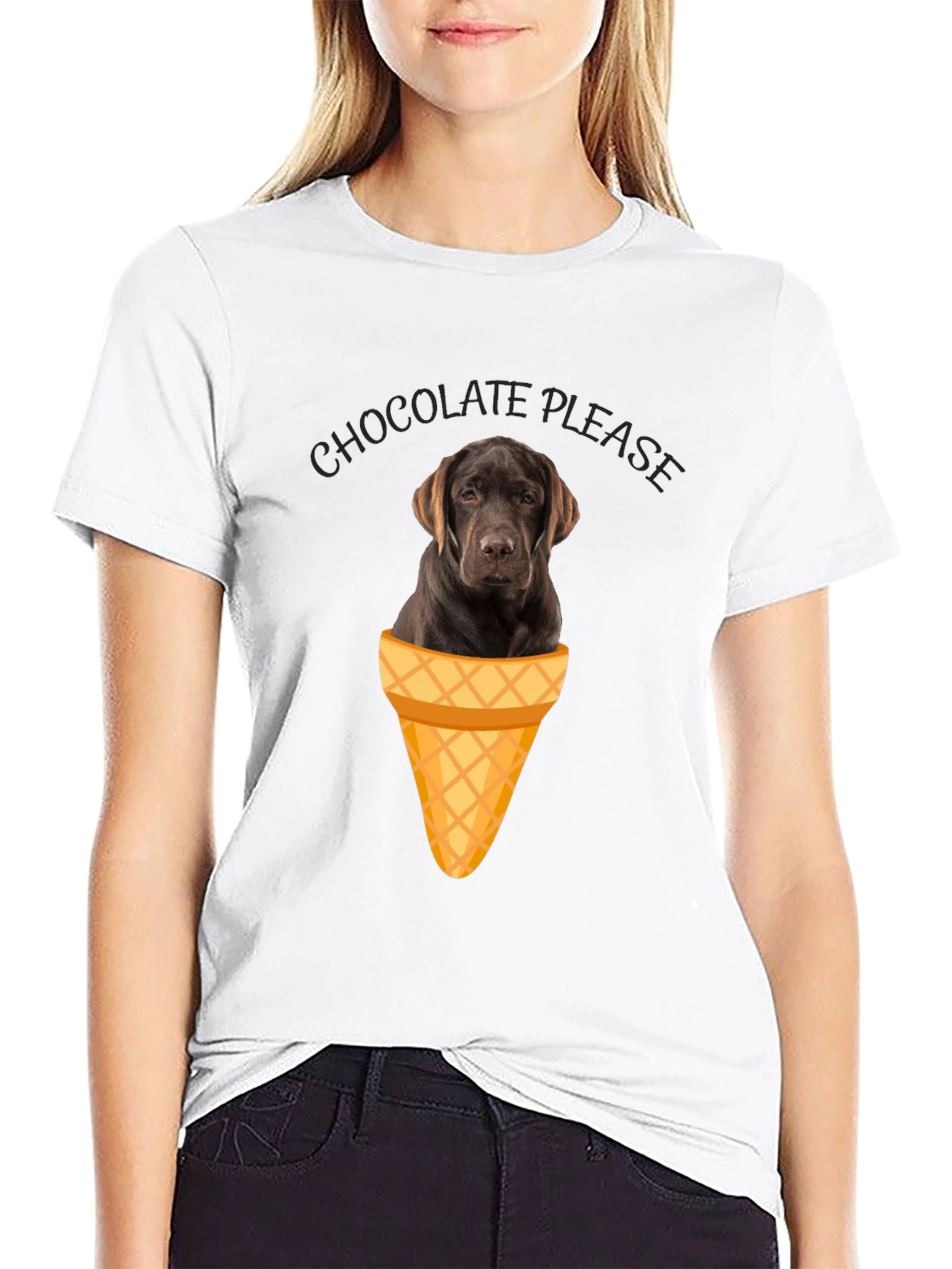 Chocolate Labrador Ice Cream T-Shirt