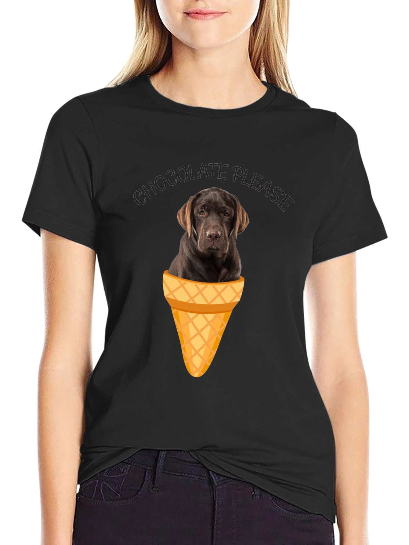 Chocolate Labrador Ice Cream T-Shirt