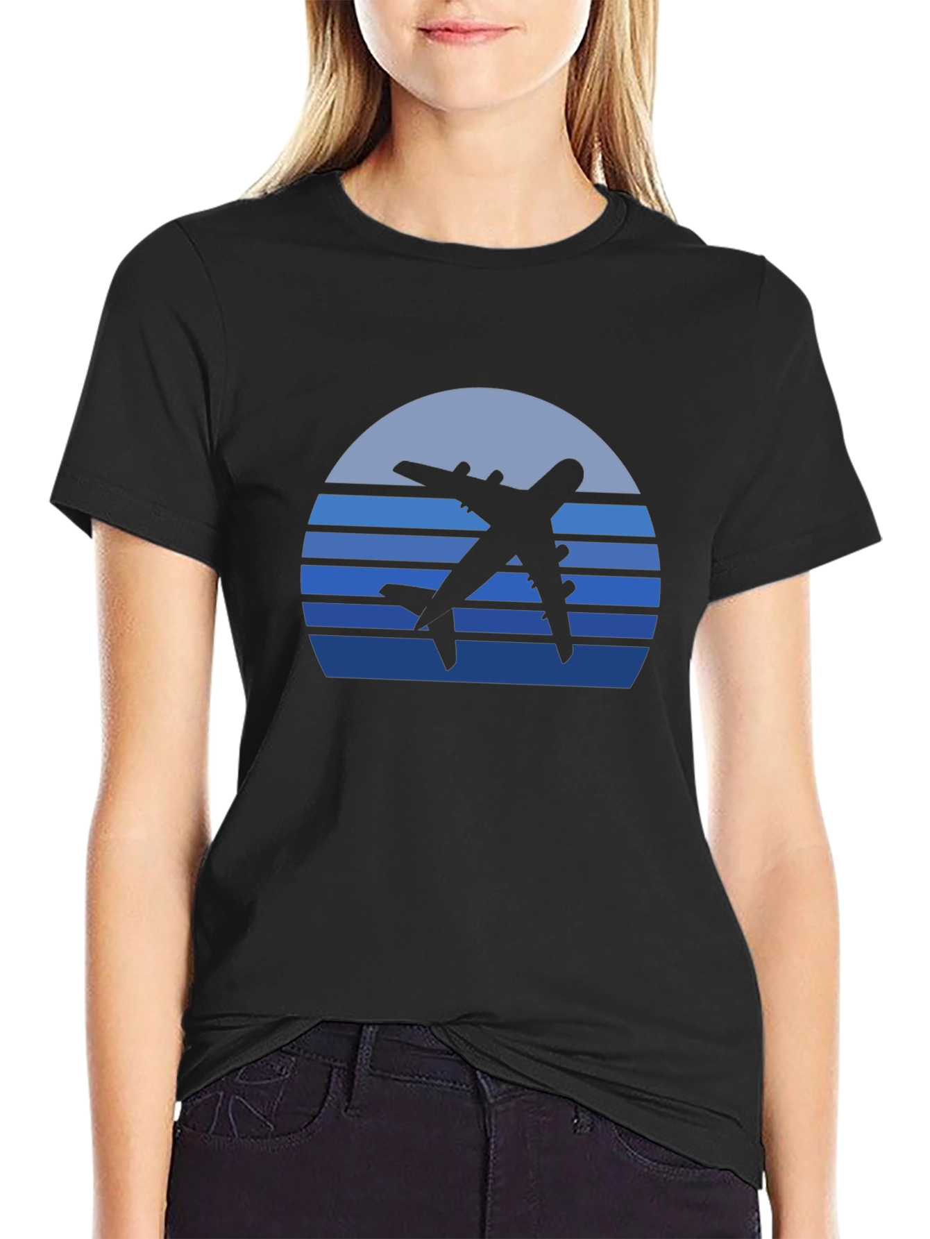 Retro Airplane Sunset Graphic Tee