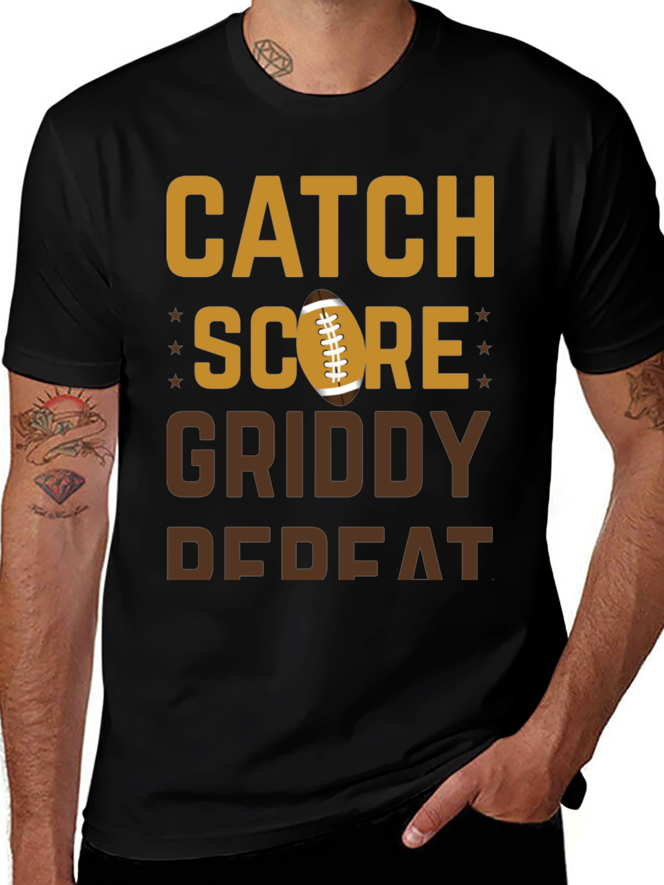 Catch Score Football Graphic T-Shirt