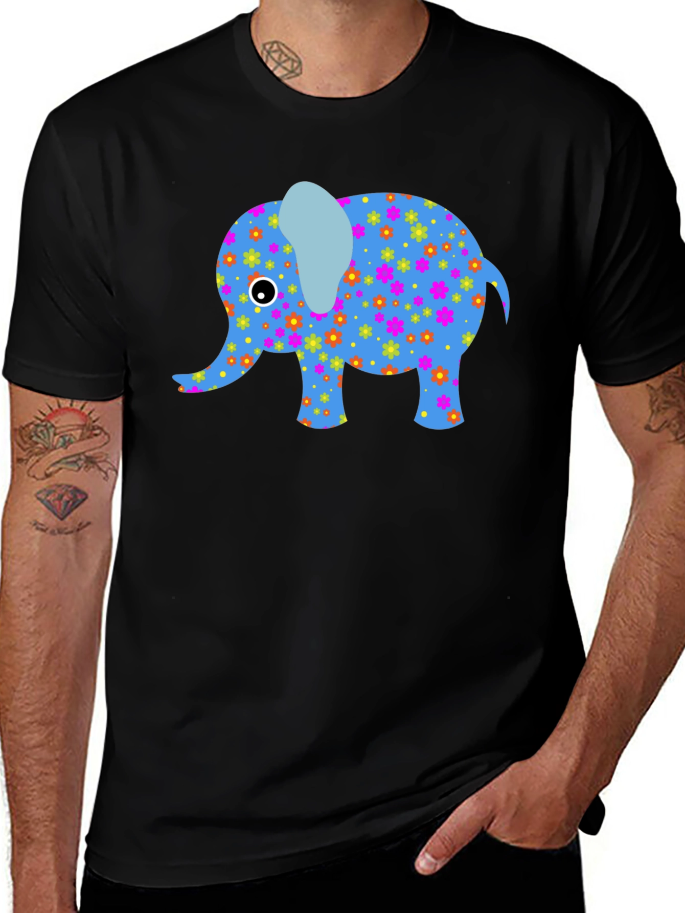 Elephant Graphic Tee - Black